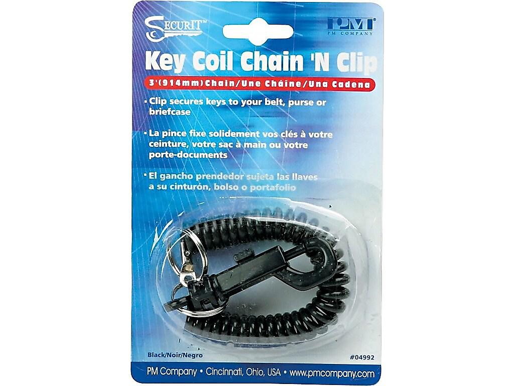 SecurIT Key Coil Chain, Ebony Black