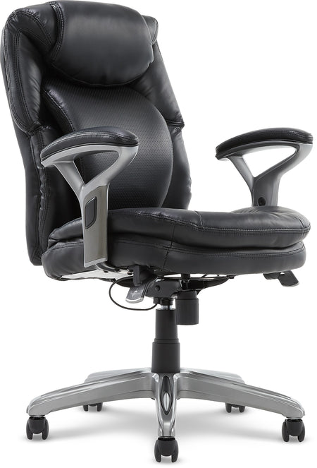 Serta AIR Bonded Leather Executive Chair, Black