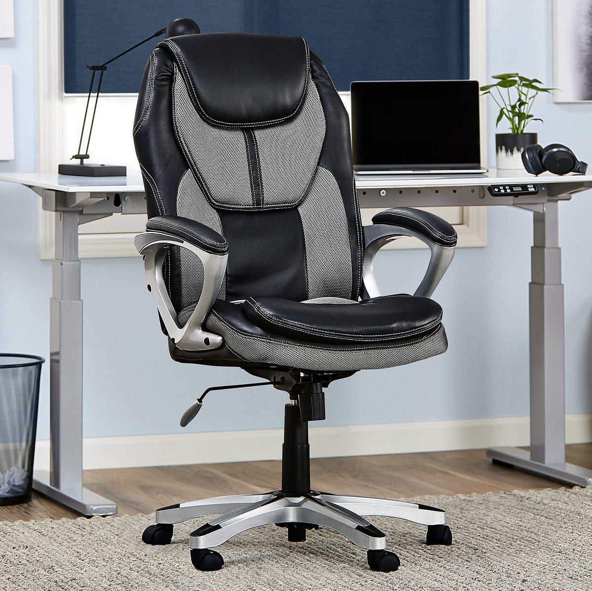 Serta Amplify Ergonomic Faux Leather/Mesh Swivel Executive Chair, Gray