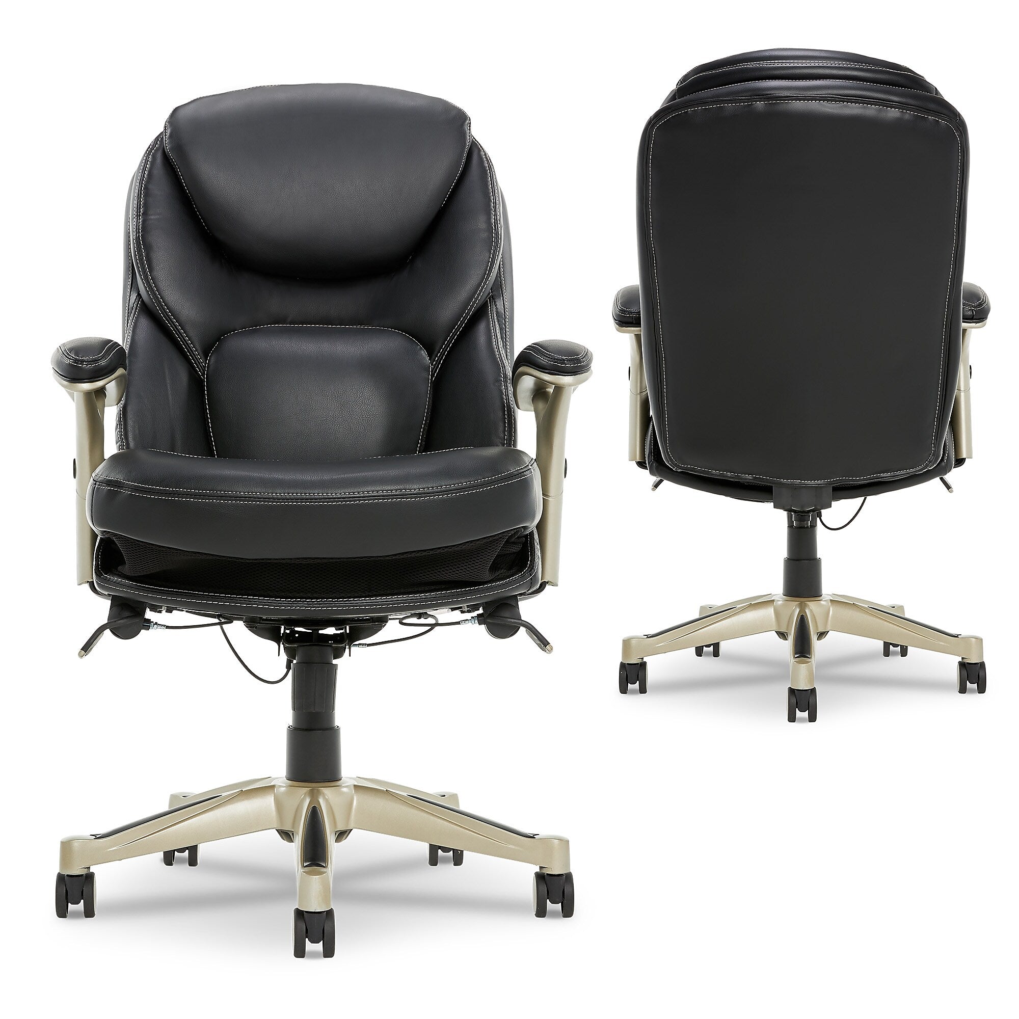 Serta Back in Motion Leather Executive Chair, Black