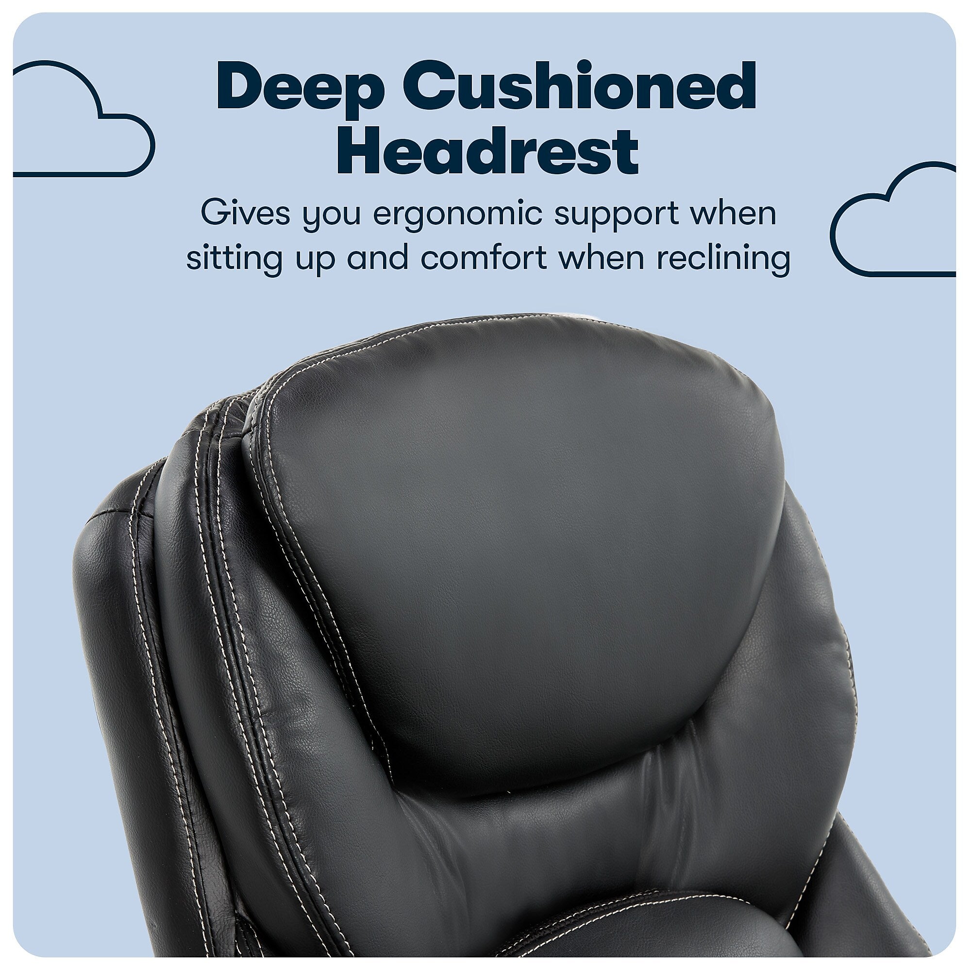 Serta Back in Motion Leather Executive Chair, Black