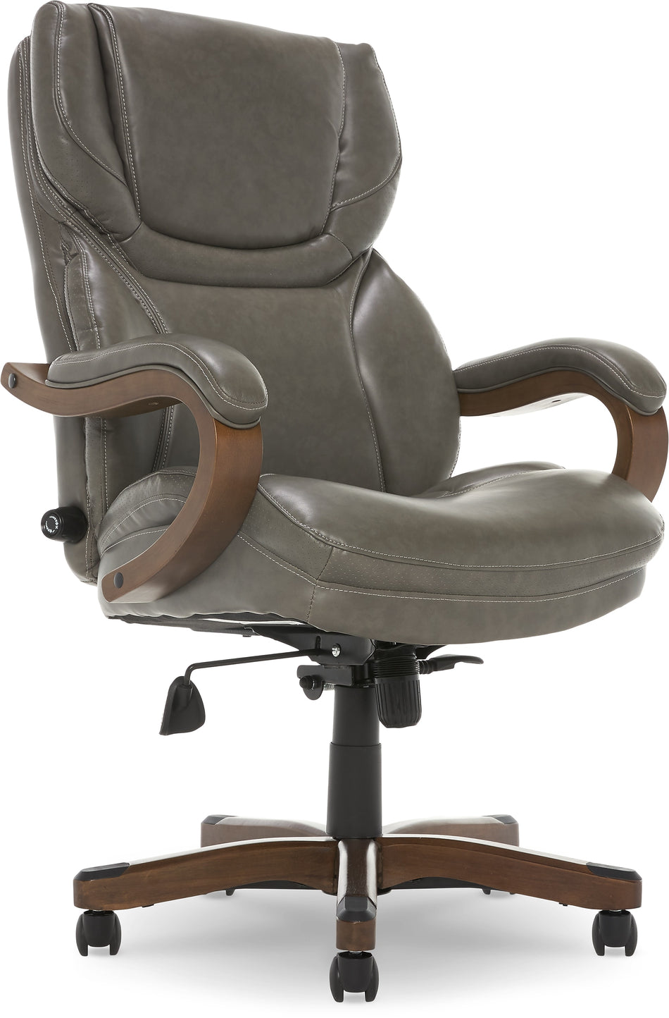 Serta Big and Tall Ergonomic Bonded Leather Swivel Executive Chair, Gray