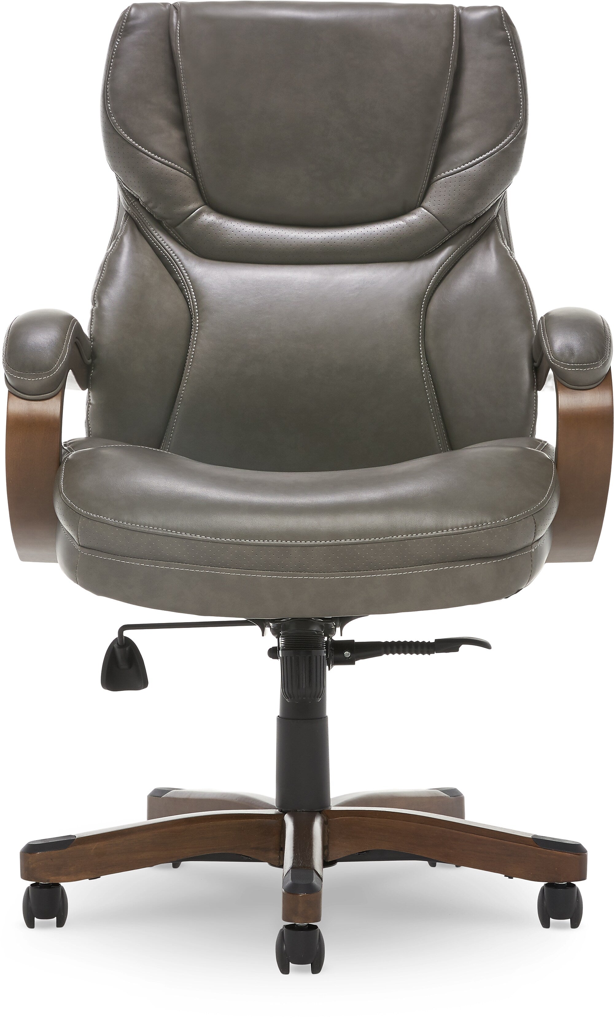 Serta Big and Tall Ergonomic Bonded Leather Swivel Executive Chair, Gray