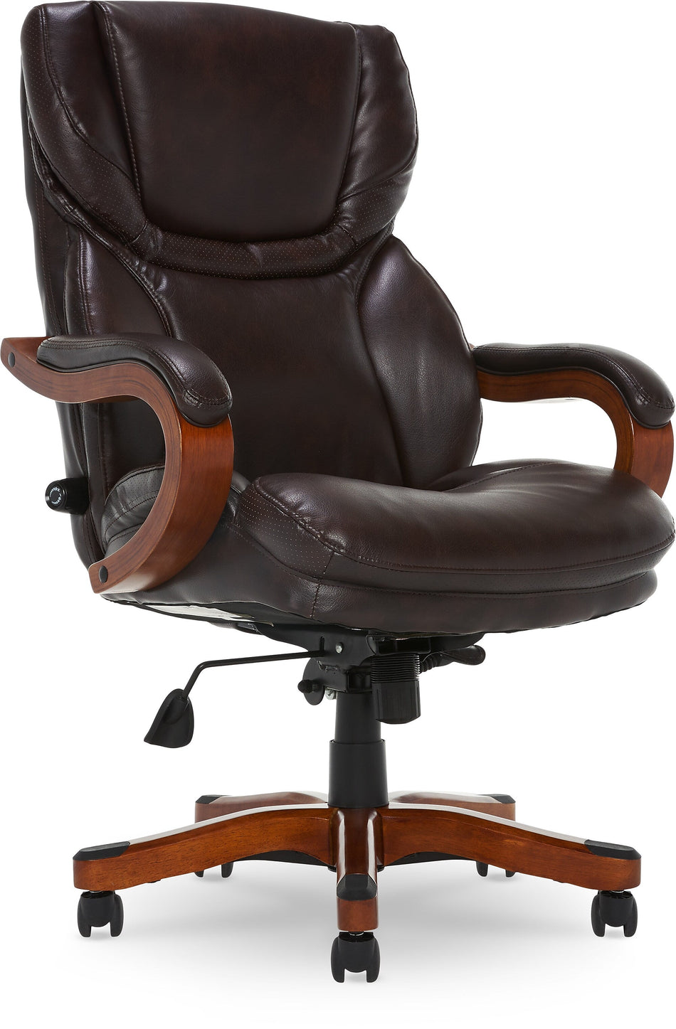 Serta Big and Tall Ergonomic Bonded Leather Swivel Executive Chair, Light Brown