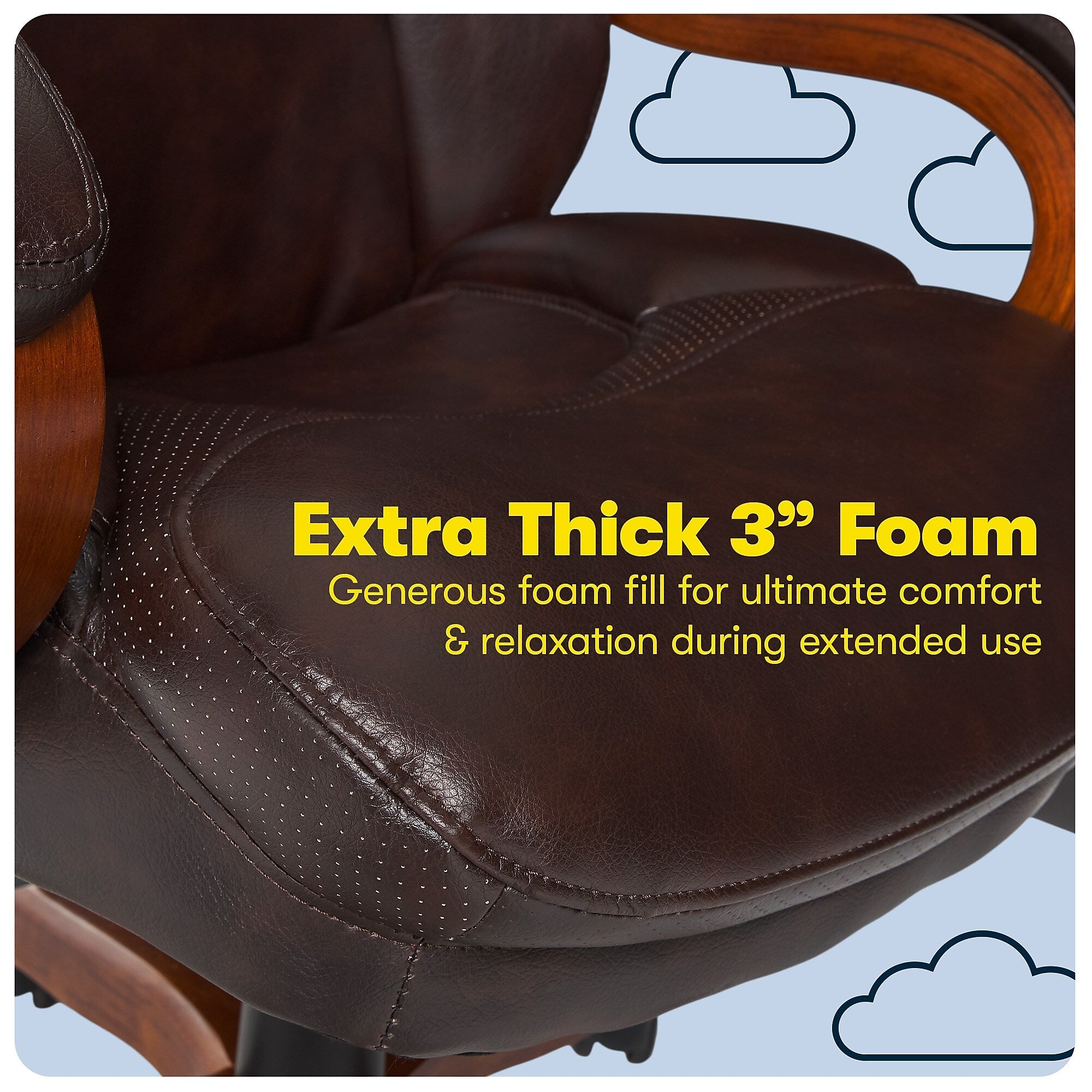 Serta Big and Tall Ergonomic Bonded Leather Swivel Executive Chair, Light Brown