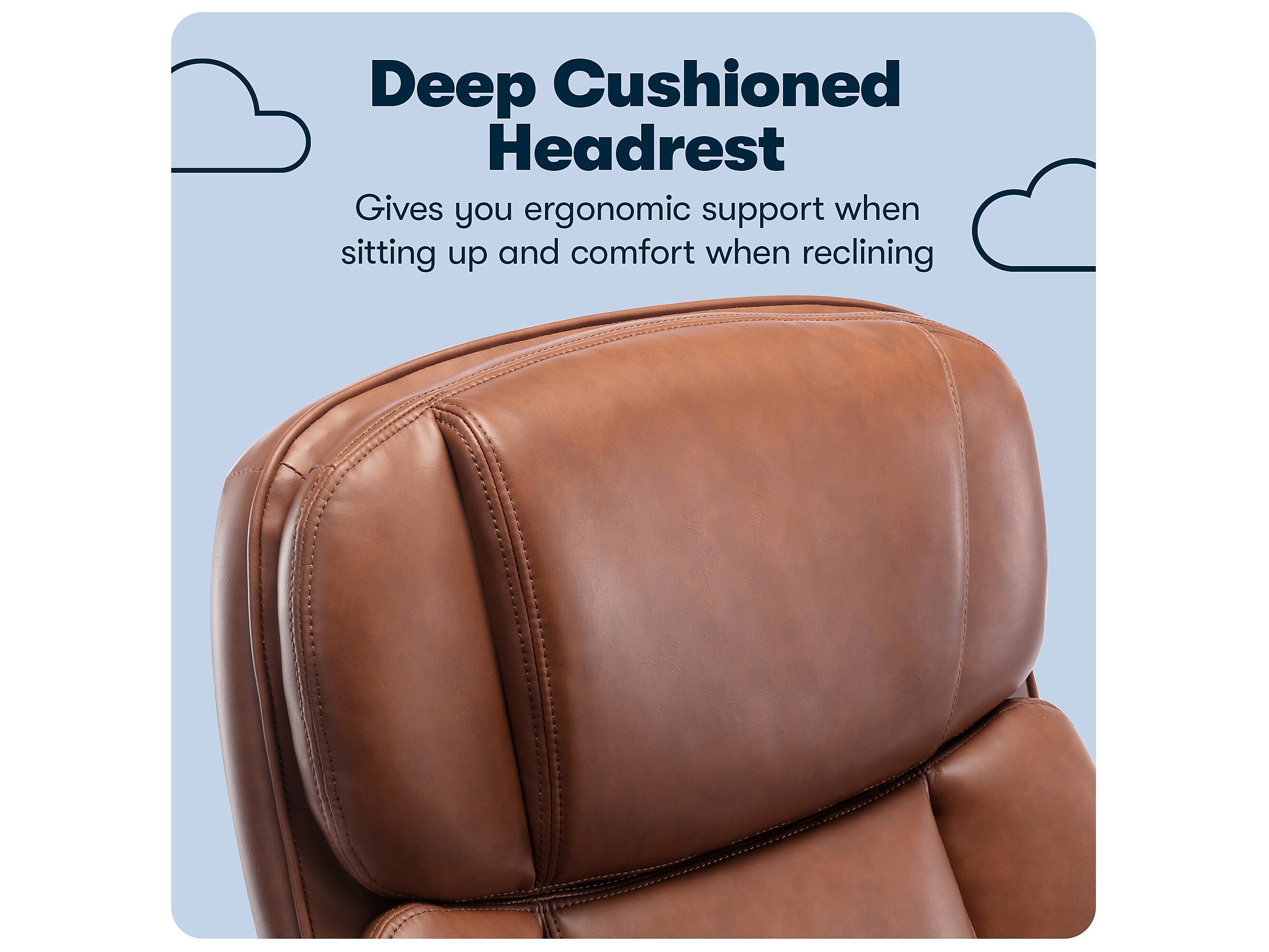 Serta Big & Tall Faux Leather Swivel Executive Chair, Brown