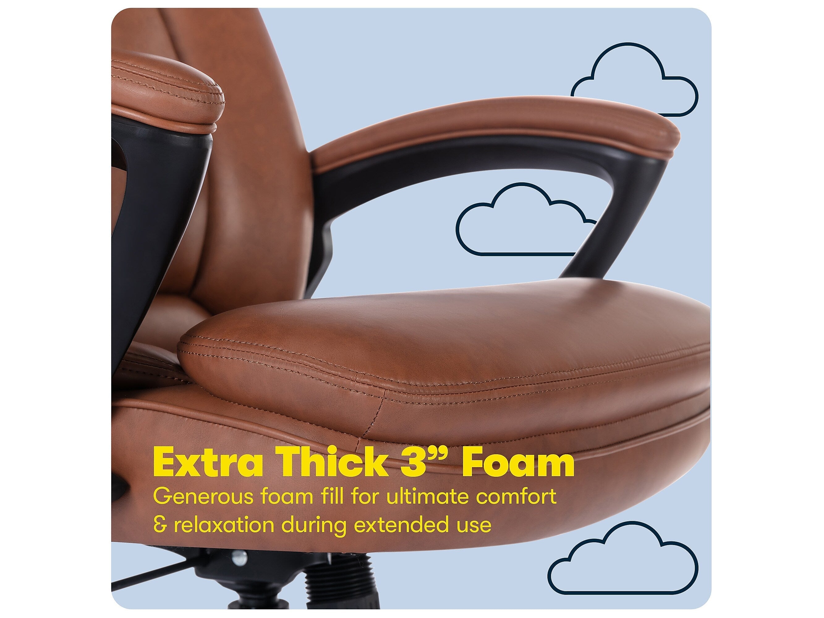 Serta Big & Tall Faux Leather Swivel Executive Chair, Brown