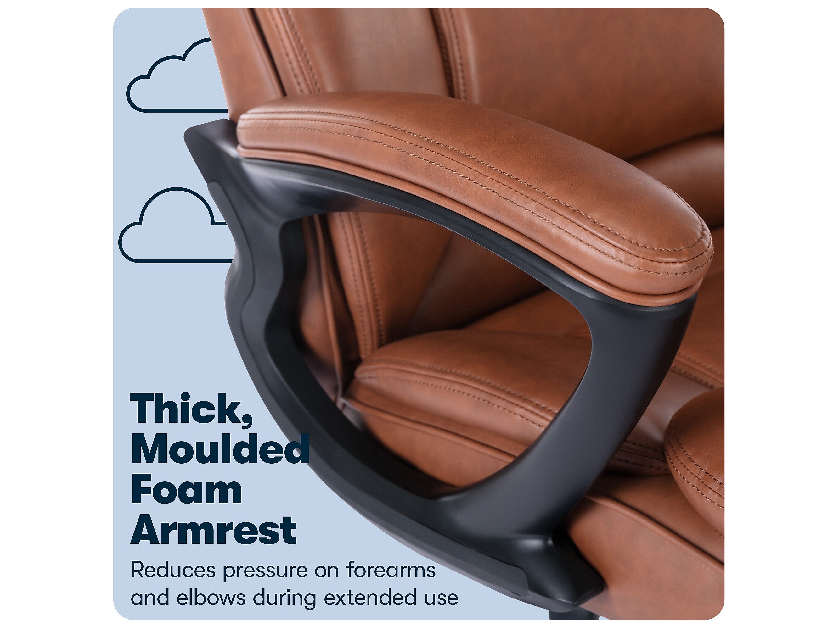 Serta Big & Tall Faux Leather Swivel Executive Chair, Brown