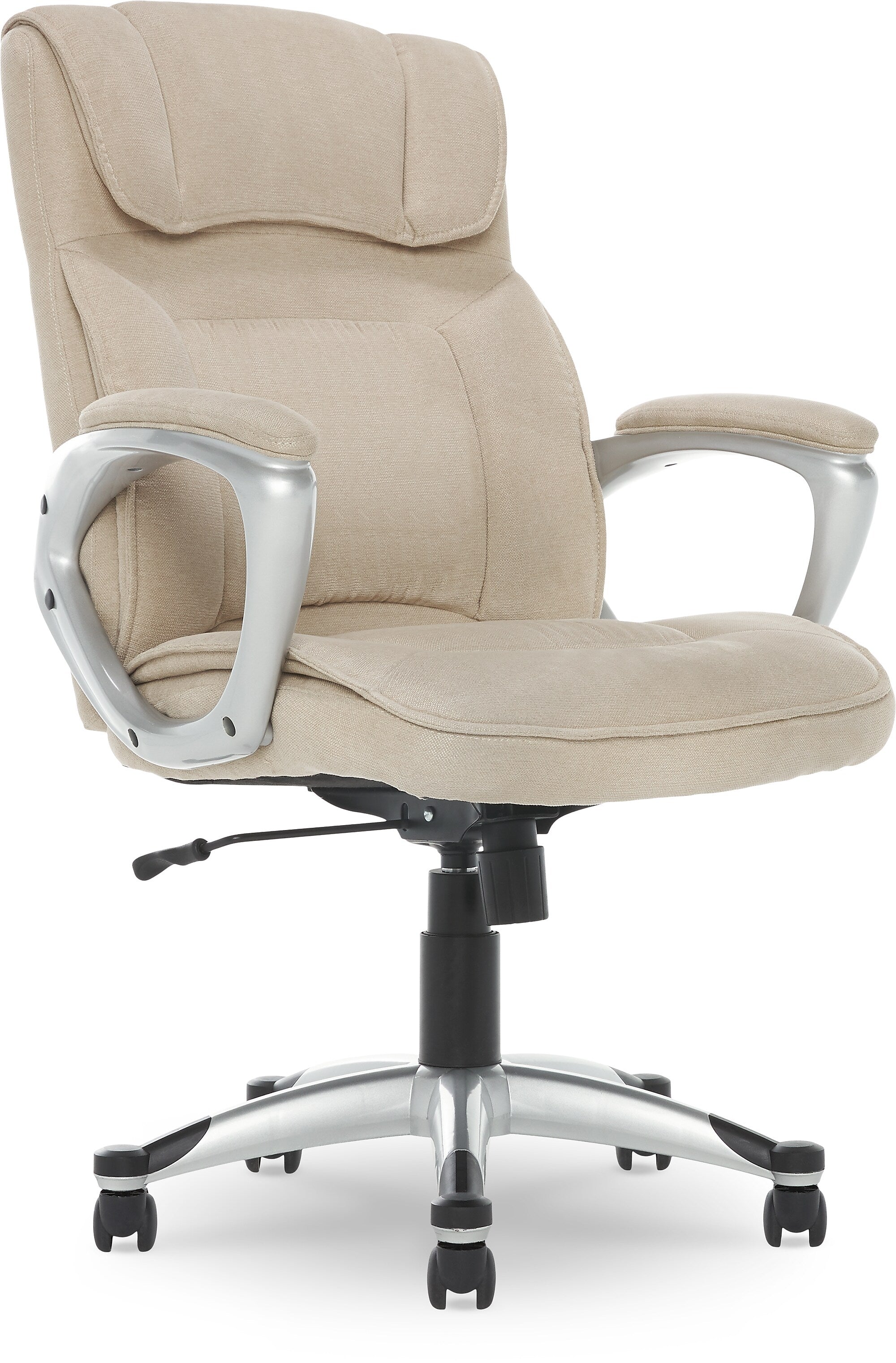 Serta Cyrus Ergonomic Fabric Swivel Executive Chair, Fawn Tan