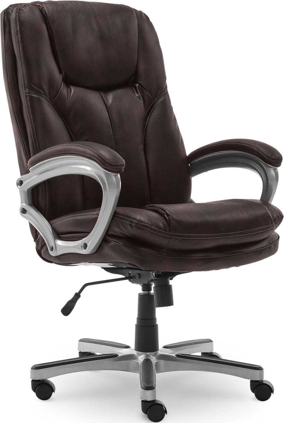 Serta Executive Ergonomic Faux Leather Executive Big & Tall Chair, 350 lb. Capacity, Roasted Chestnut