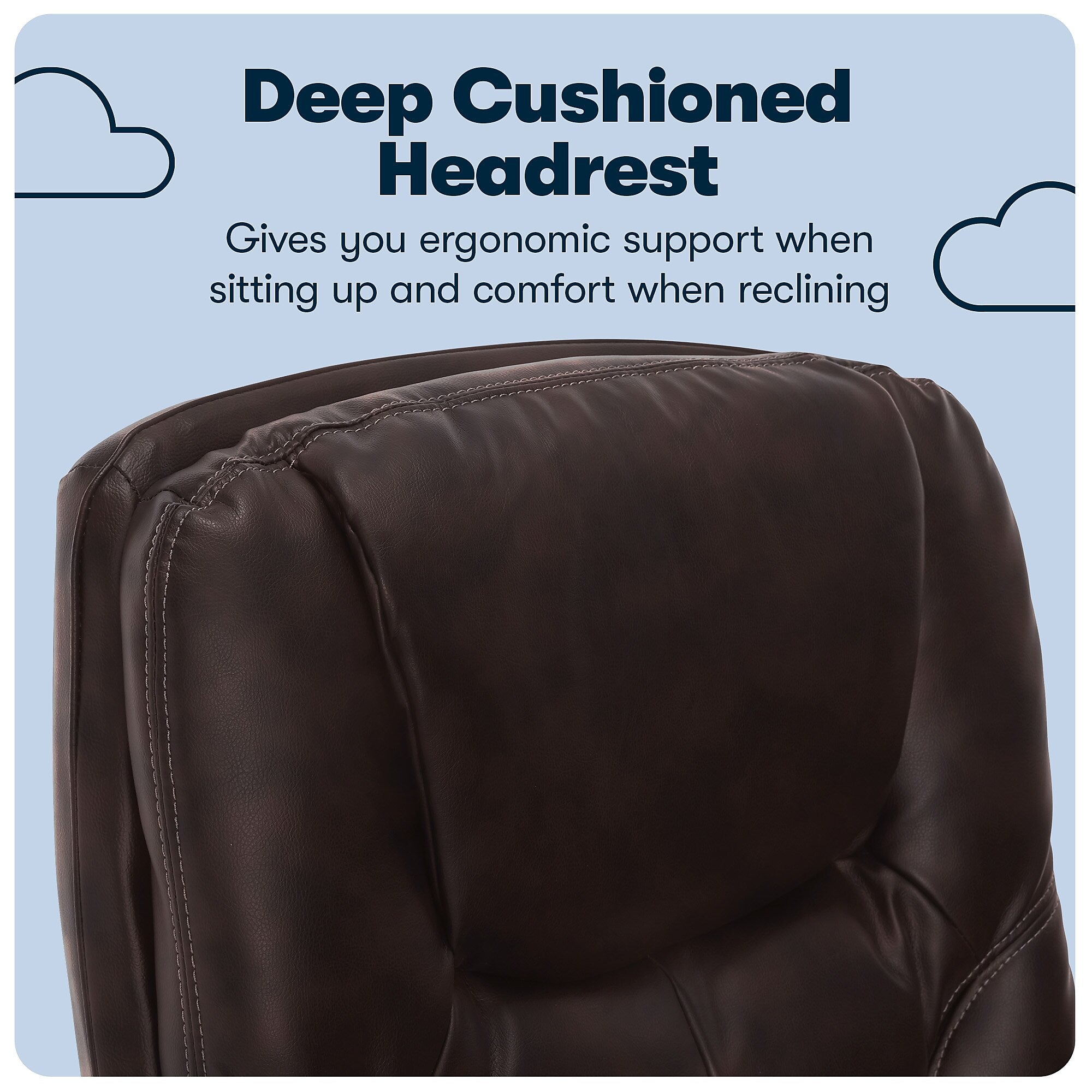 Serta Executive Ergonomic Faux Leather Executive Big & Tall Chair, 350 lb. Capacity, Roasted Chestnut
