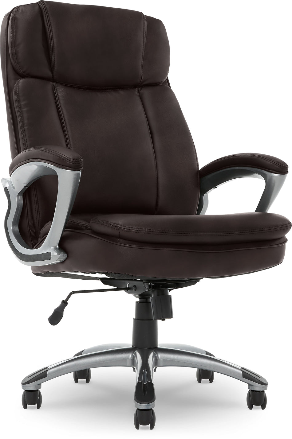 Serta Fairbanks Big and Tall Ergonomic Faux Leather Swivel Executive Chair, Chestnut