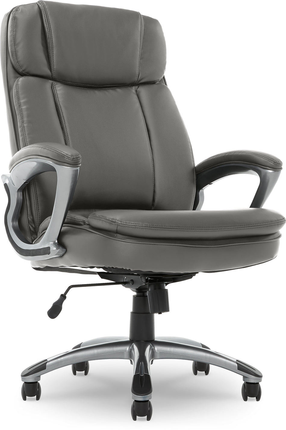 Serta Faribands Big and Tall Ergonomic Bonded Leather Swivel Executive Chair, Gray