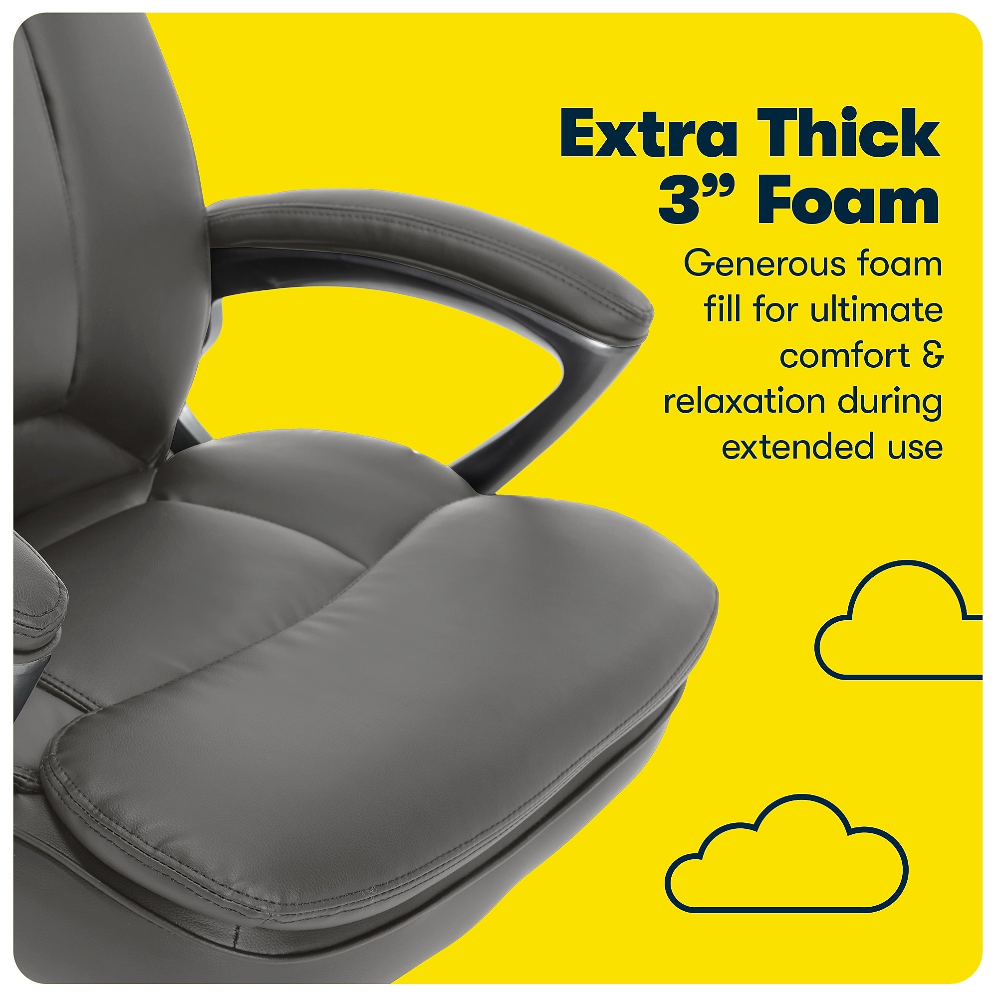 Serta Faribands Big and Tall Ergonomic Bonded Leather Swivel Executive Chair, Gray