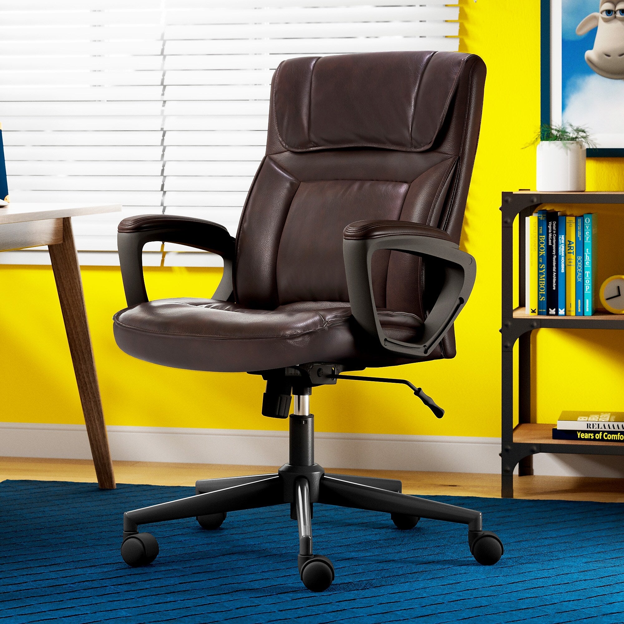 Serta Hannah I Bonded Leather Executive Chair, Biscuit
