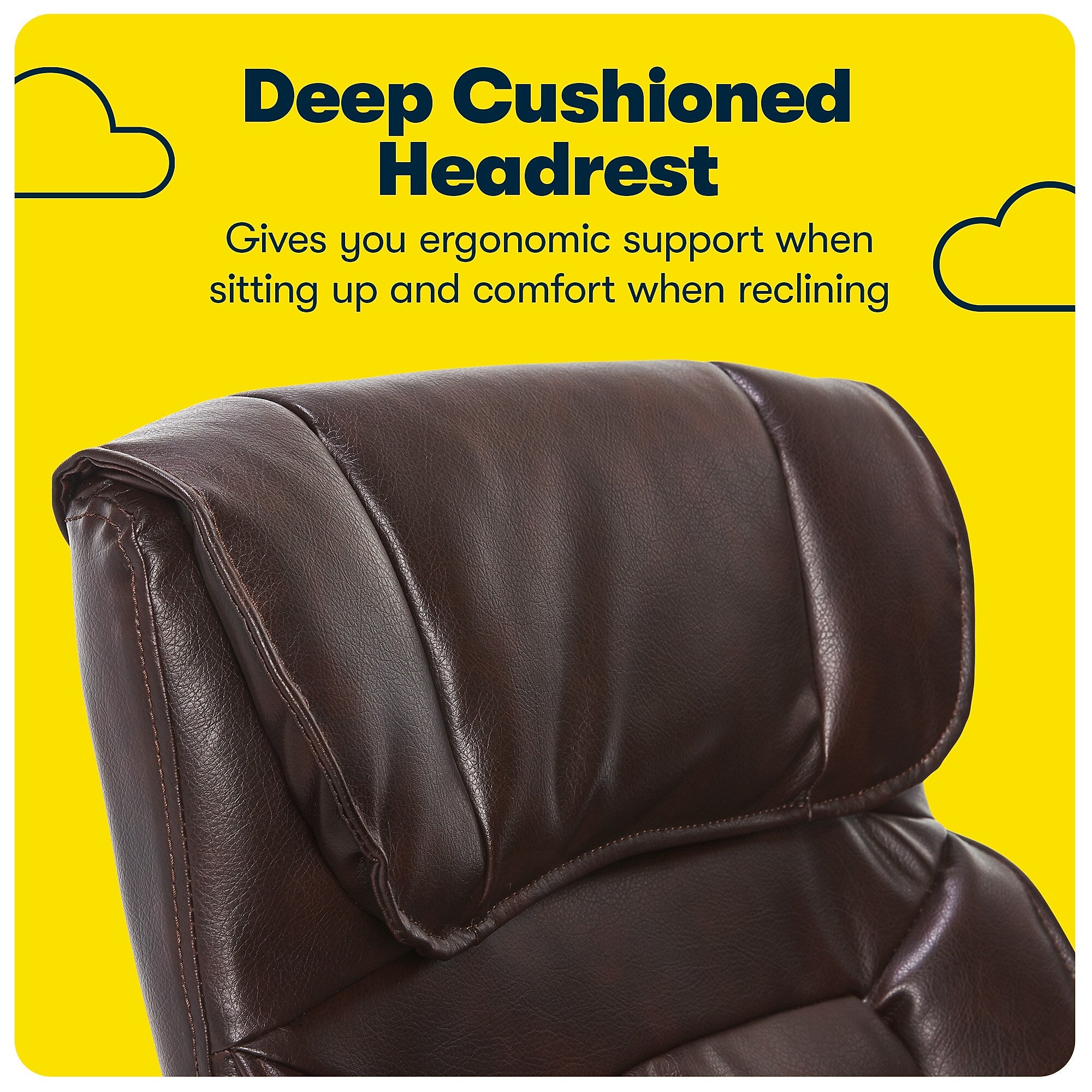 Serta Hannah I Bonded Leather Executive Chair, Biscuit