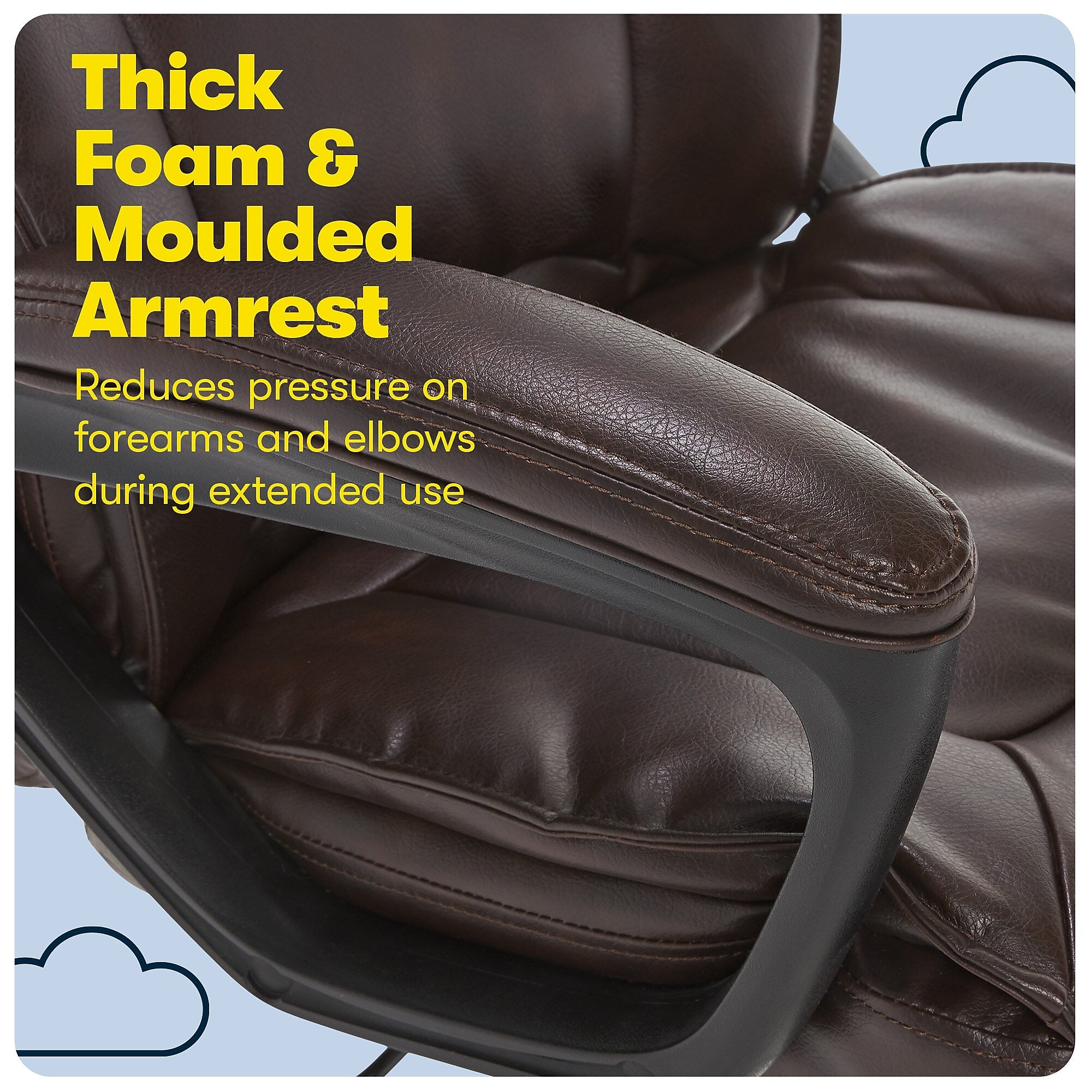 Serta Hannah I Bonded Leather Executive Chair, Biscuit