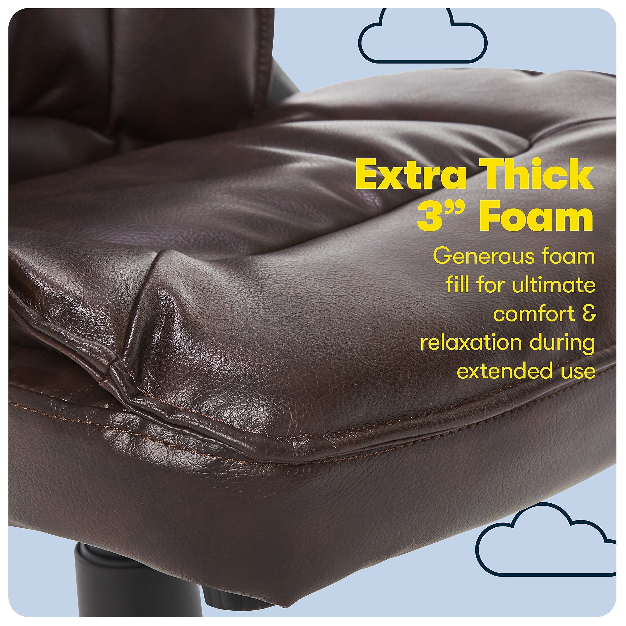 Serta Hannah I Bonded Leather Executive Chair, Biscuit