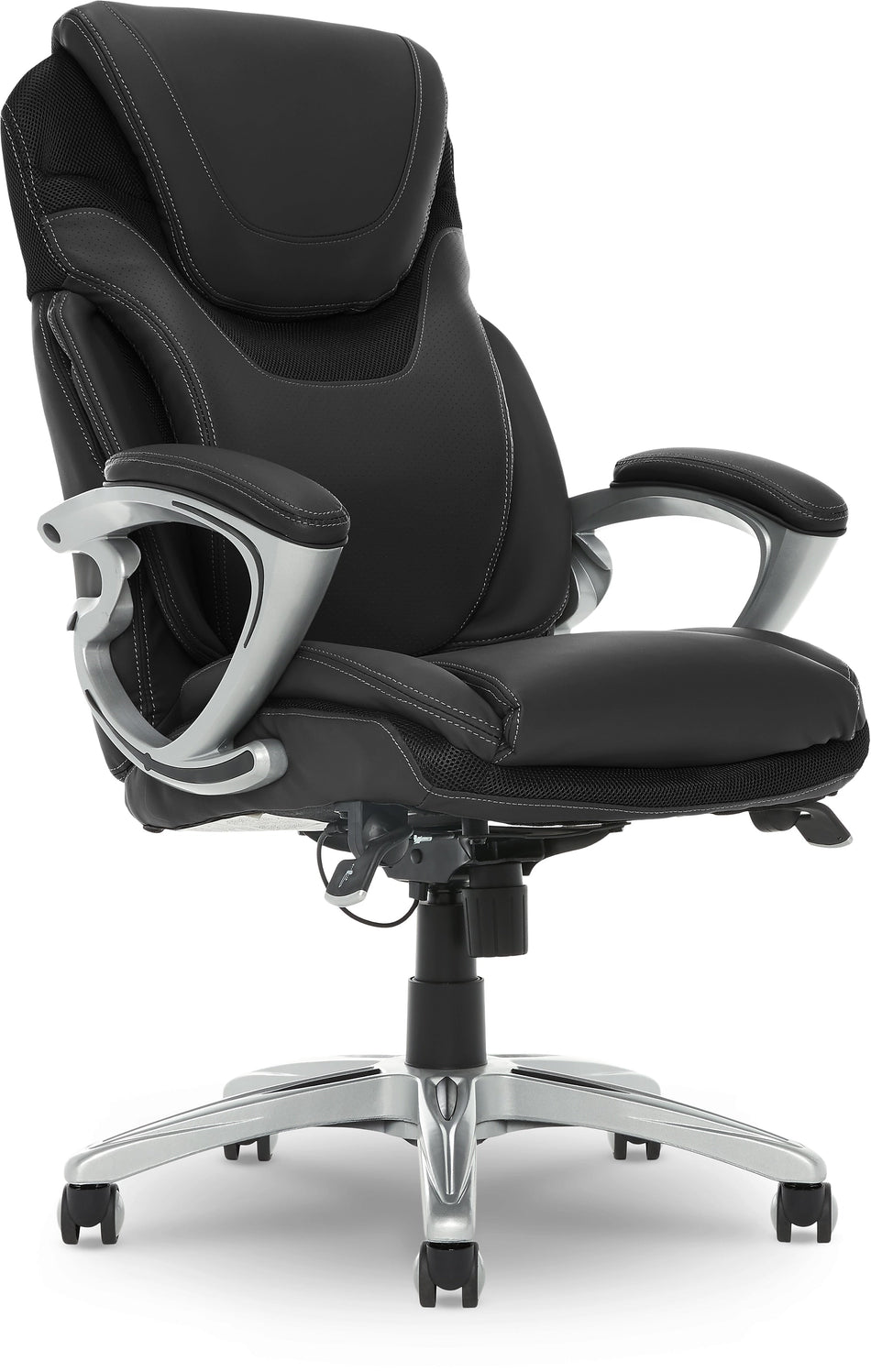 Serta Works Ergonomic Bonded Leather Swivel Executive Chair, Black