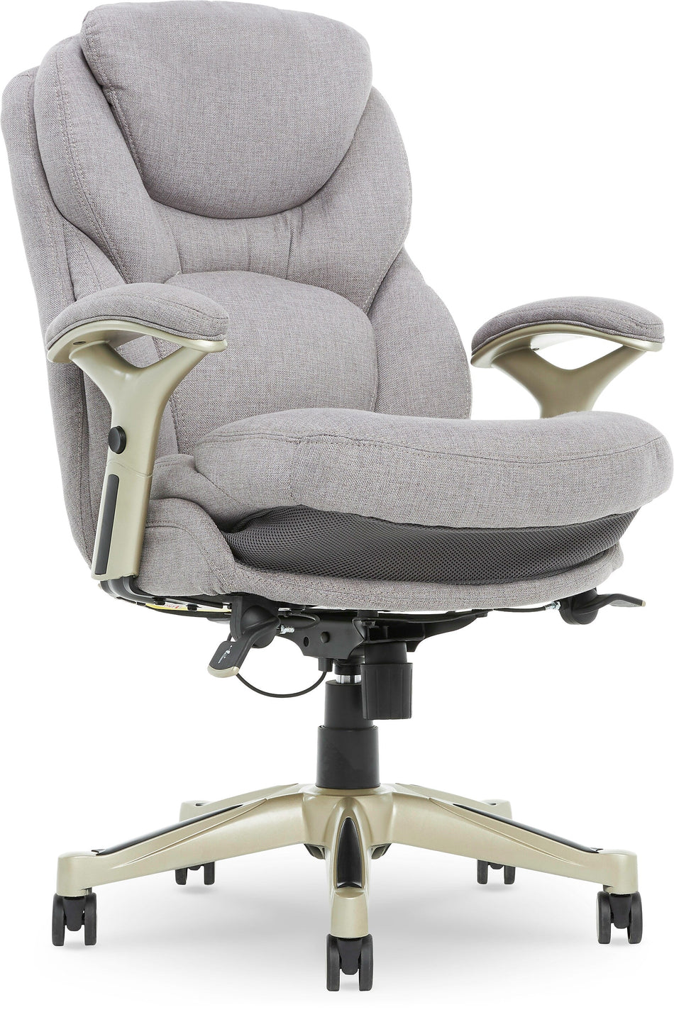 Serta Works Ergonomic Fabric Swivel Executive Chair, Light Gray