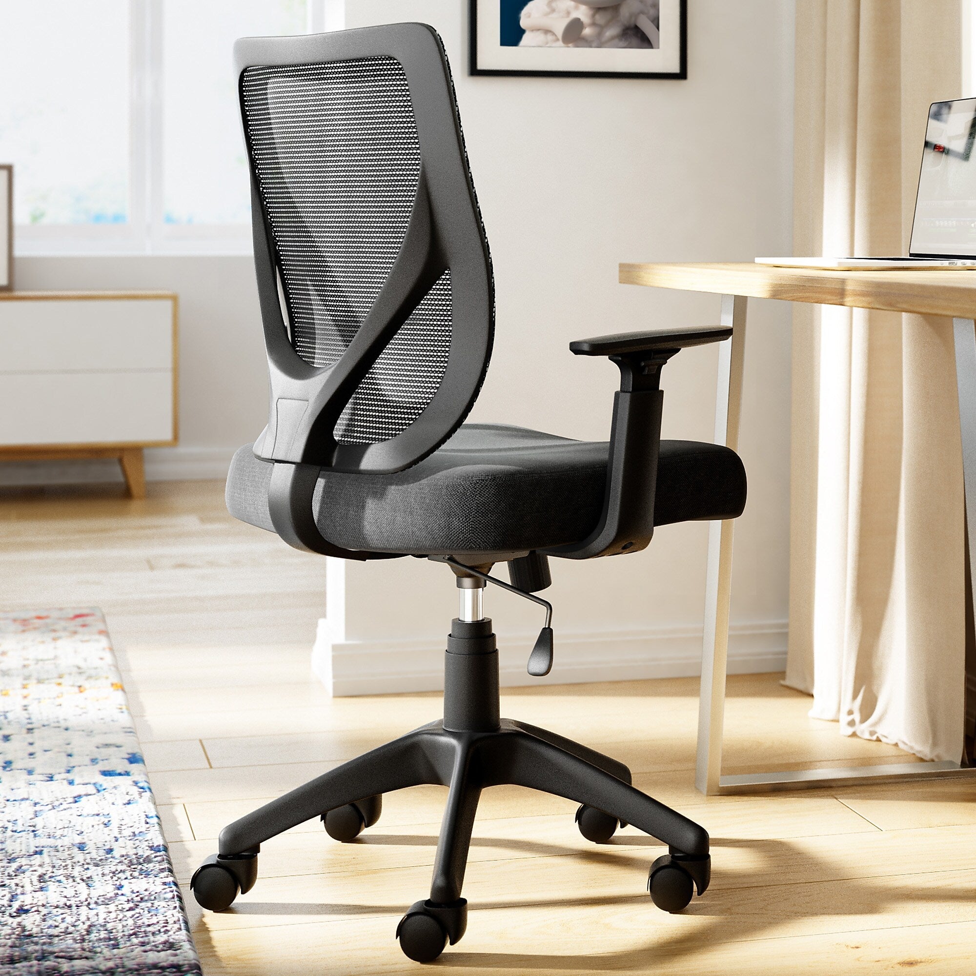Serta Works Mesh Back Polyester Computer and Desk Chair, Black