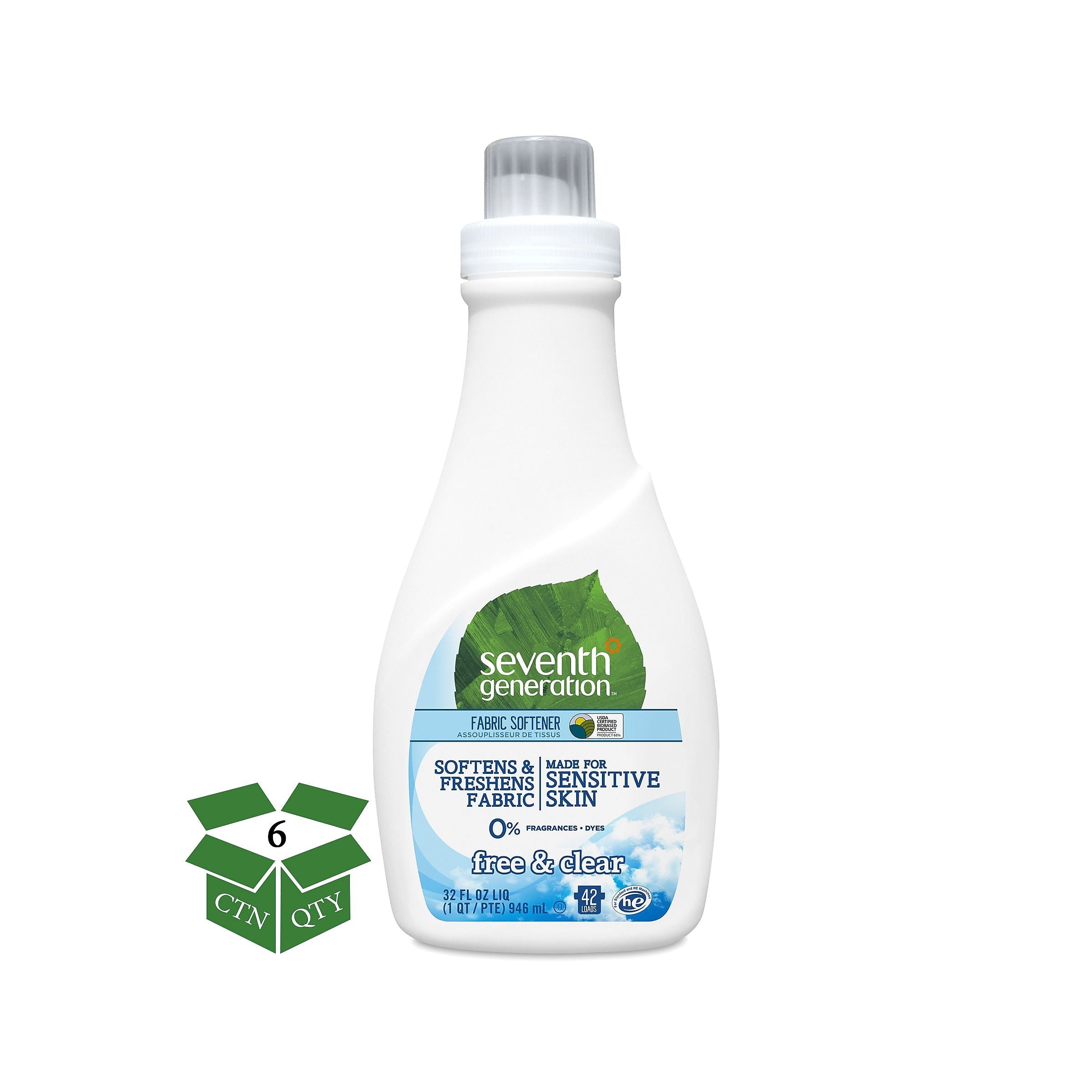 Seventh Generation Fabric Softener, Unscented, 32 oz.