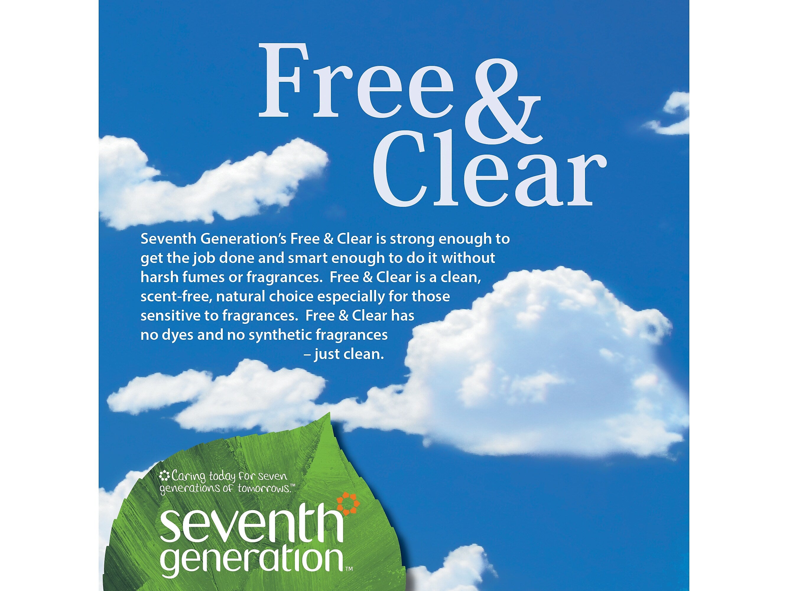 Seventh Generation Free & Clear Laundry Detergent Capsules, 45 Capsules