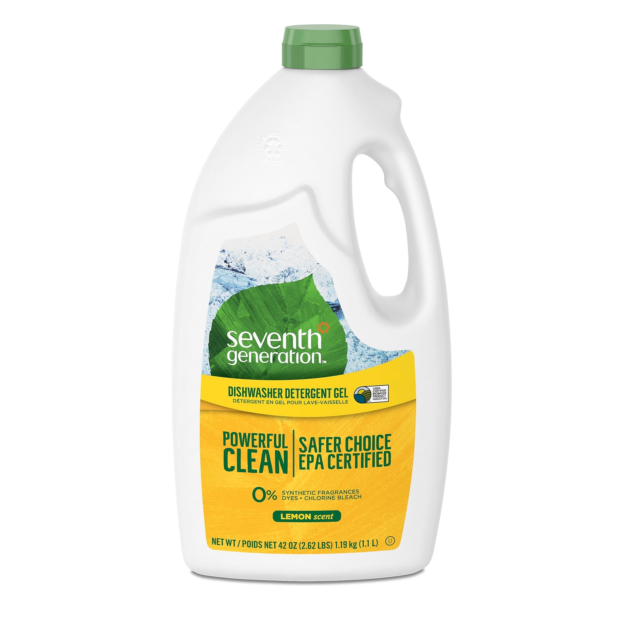 Seventh Generation Powerful Dishwasher Detergent Liquid, Lemon Scent, 42 oz.,