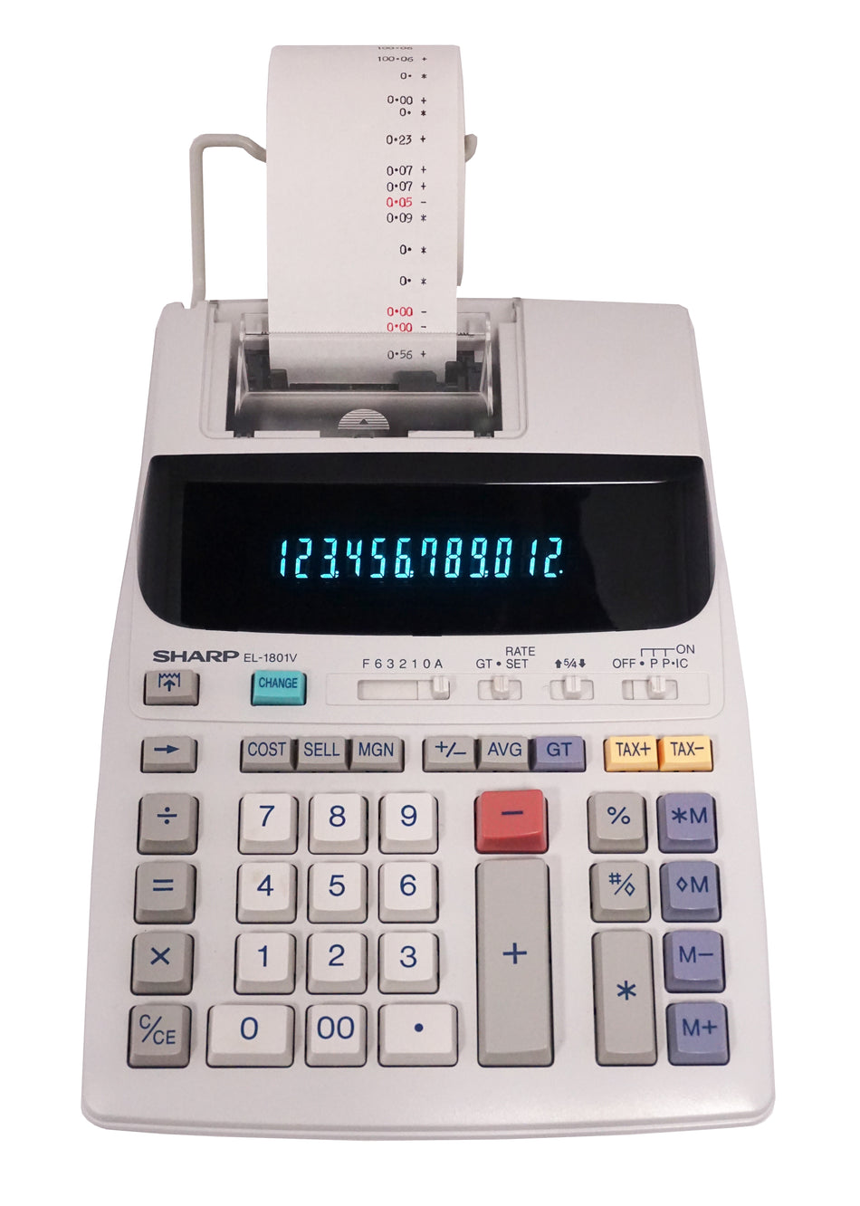 Sharp  12-Digit Printing Calculator, White