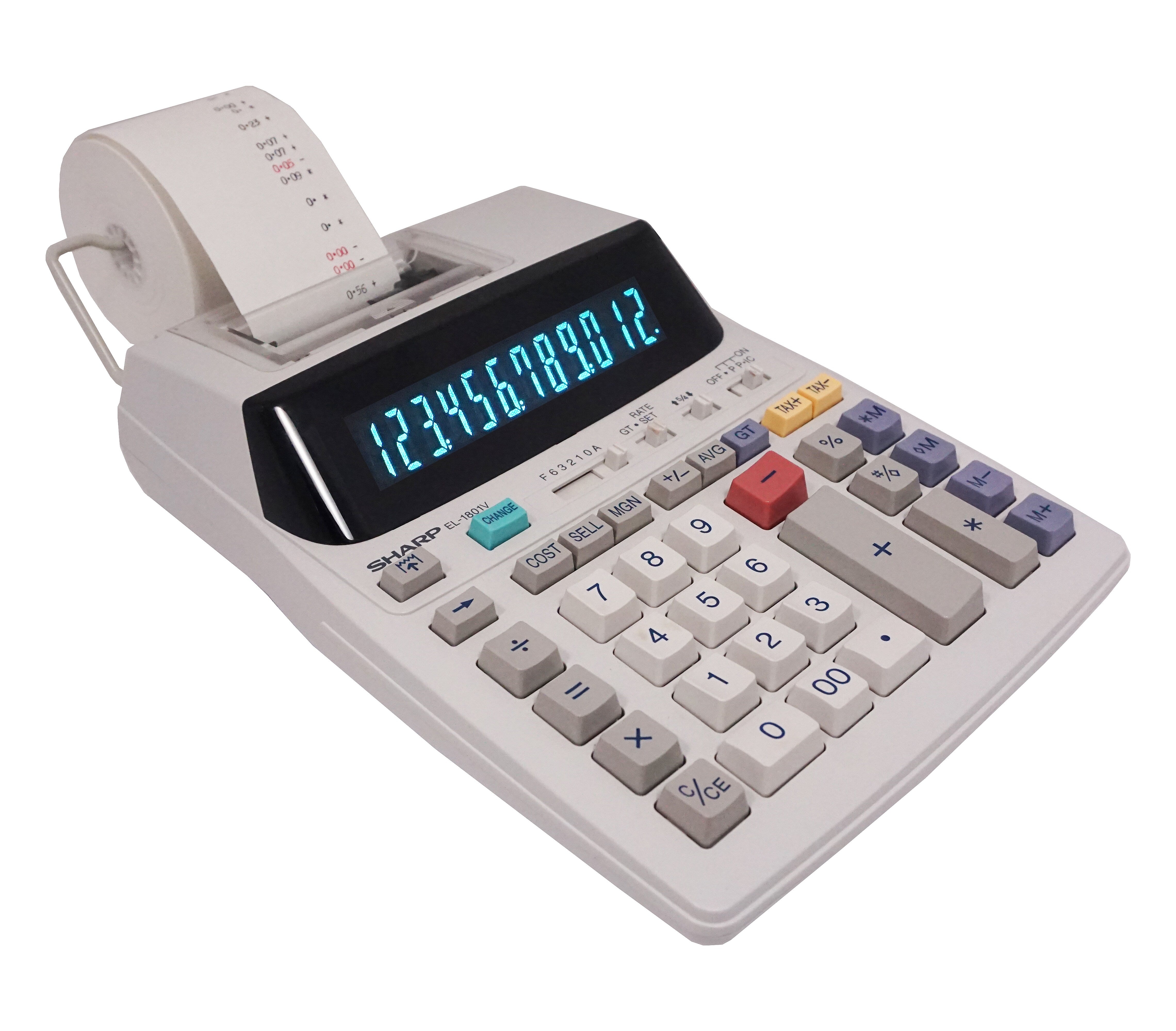 Sharp  12-Digit Printing Calculator, White