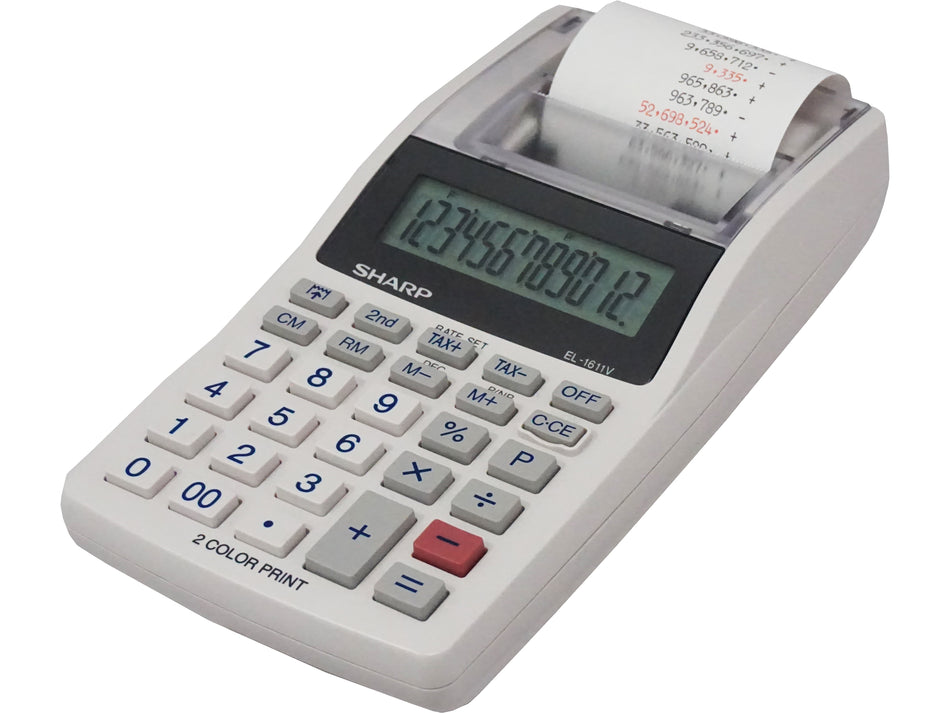 Sharp EL-1611V 12-Digit Desktop Calculator, Gray