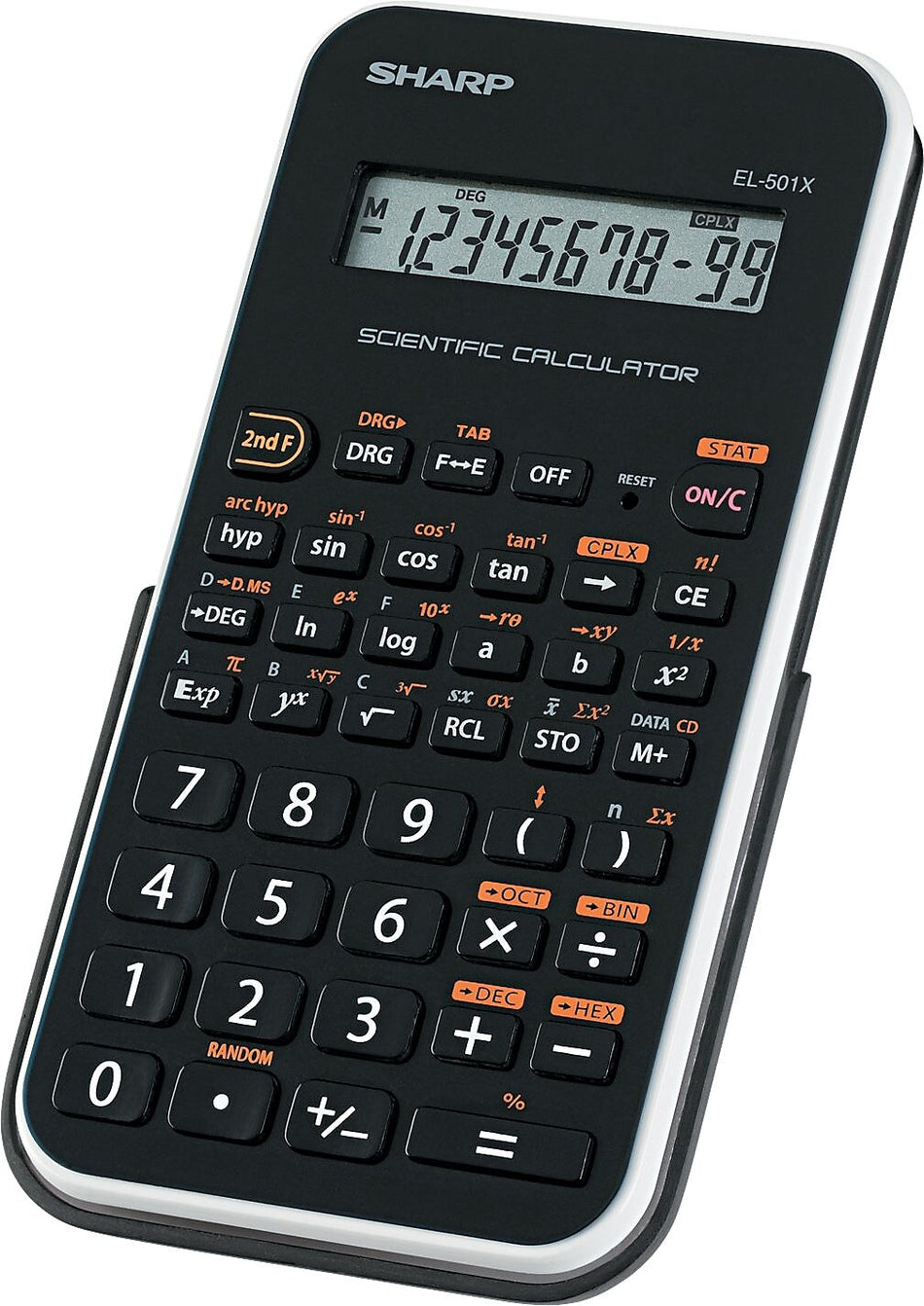 Sharp® EL-501XBWH Scientific Calculator, 10-Digit LCD, Black/White