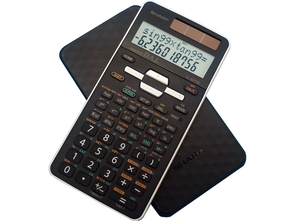 Sharp EL-531TGBBW 12-Digit Scientific Calculator, Black/White