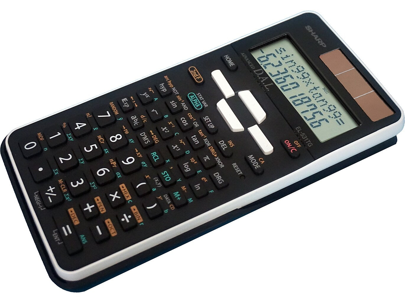 Sharp EL-531TGBBW 12-Digit Scientific Calculator, Black/White