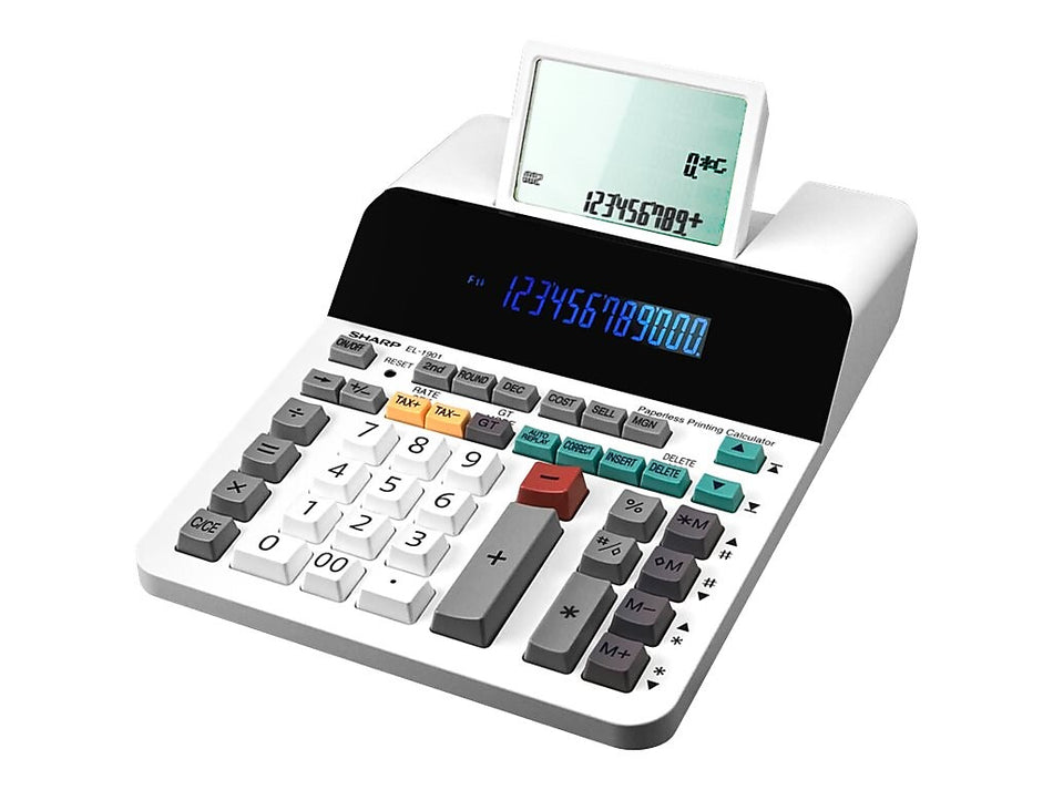 Sharp Paperless  12-Digit Desktop Calculator, White