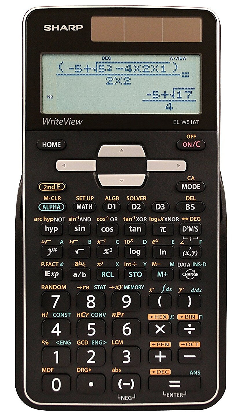 Sharp WriteView EL-W516TBSL 4-Line, 16-Digit Scientific Calculator, Black