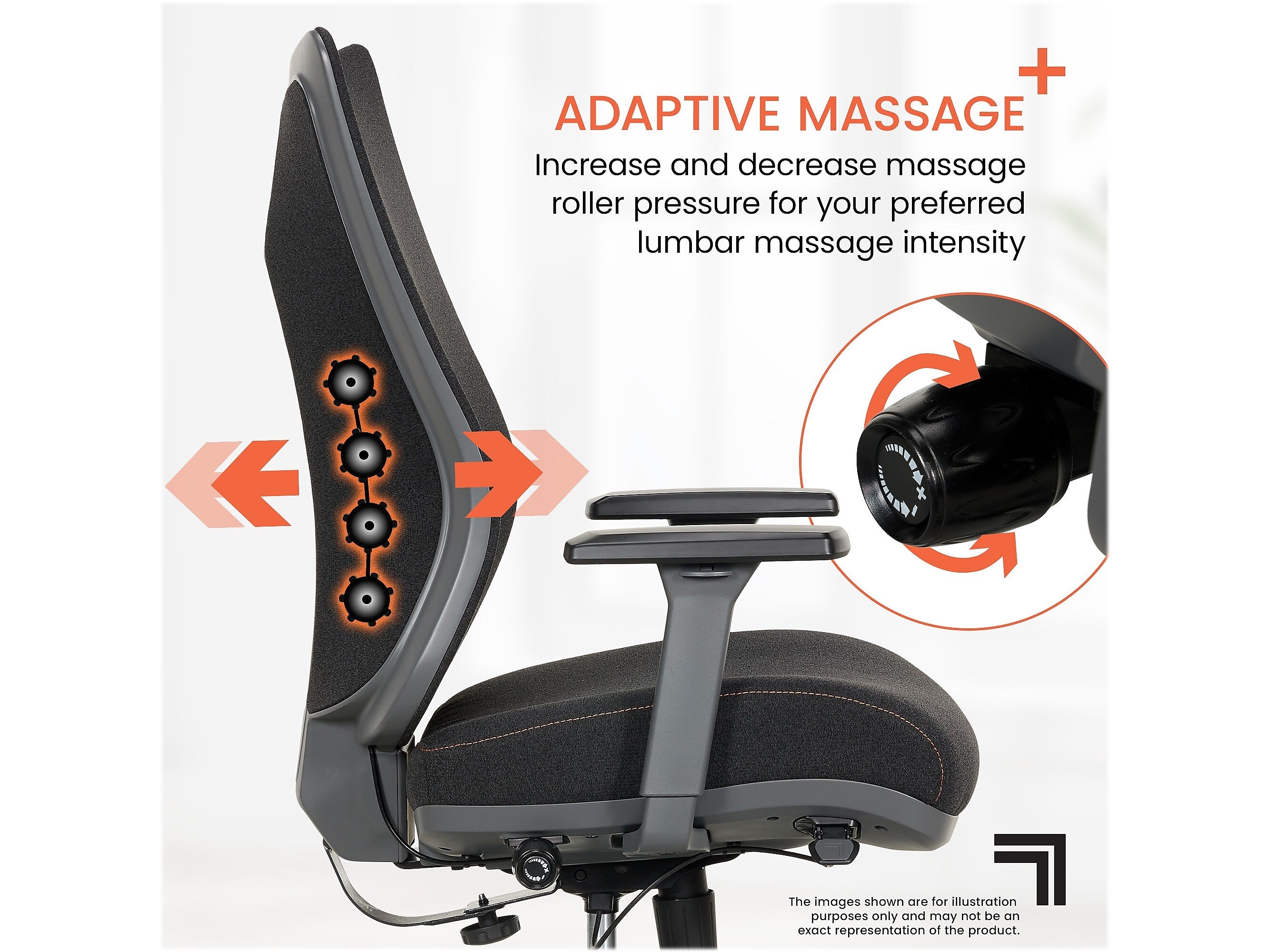 Sharper Image Revive Shiatsu Ergonomic Mesh Swivel Massage Chair, Black
