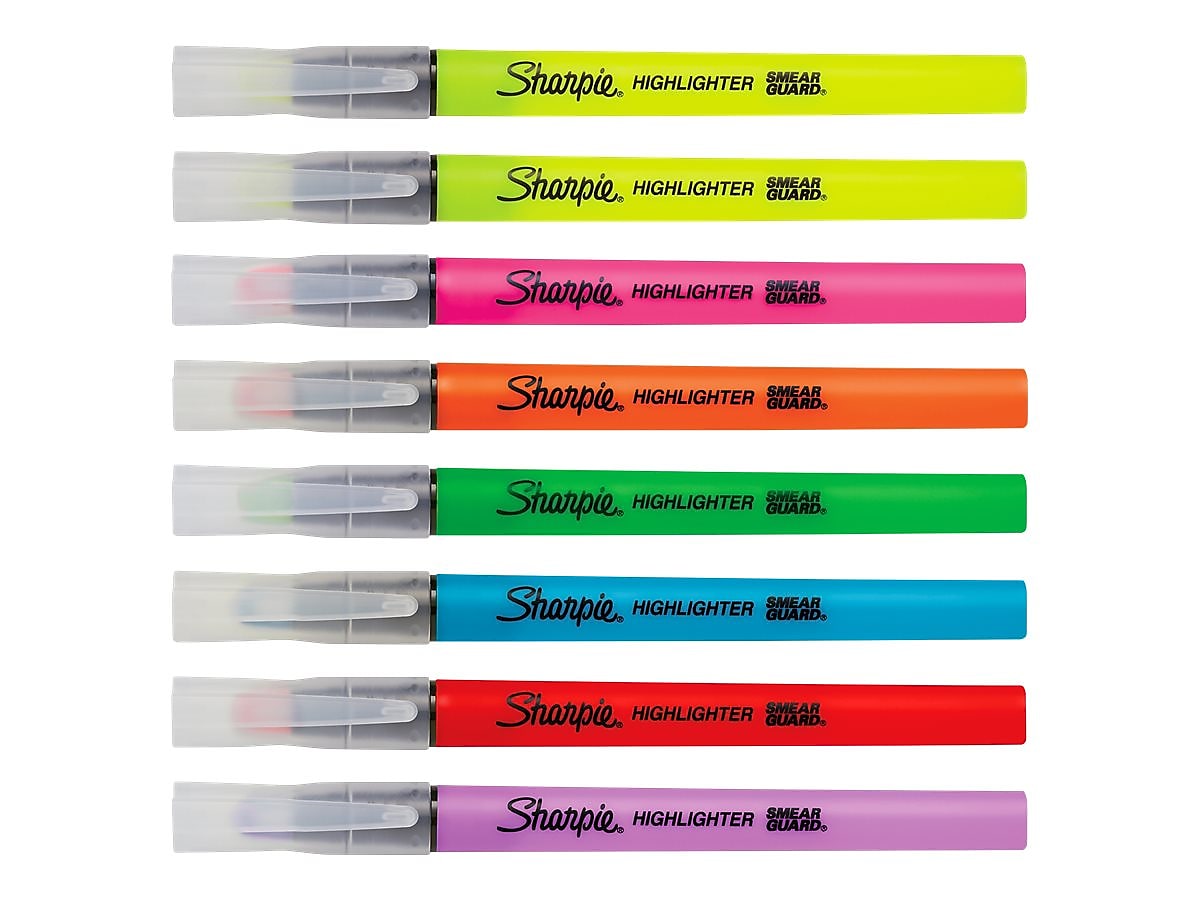 Sharpie Clear View Highlighter, Chisel Tip, Assorted, 8/Pack