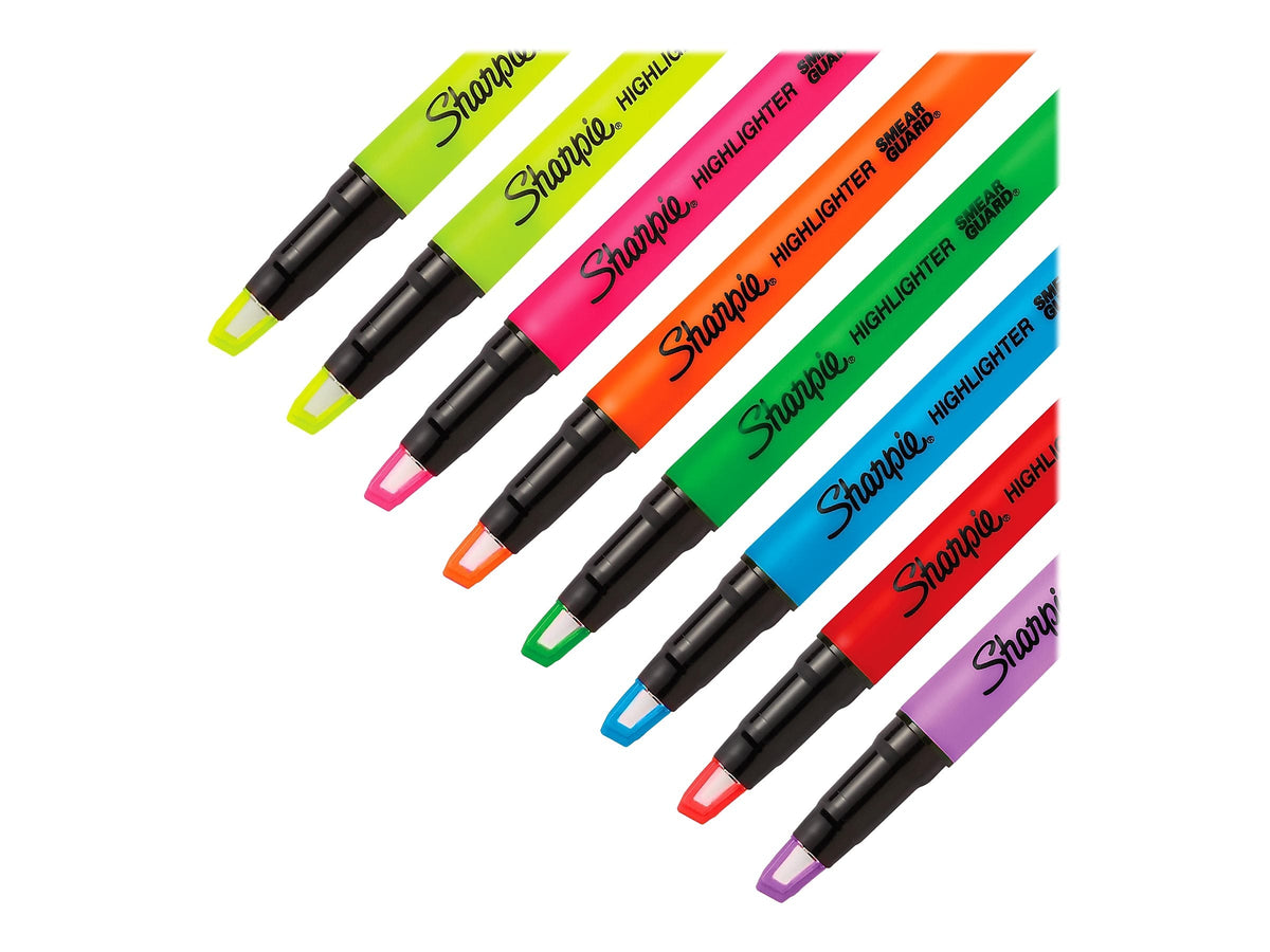 Sharpie Clear View Highlighter, Chisel Tip, Assorted, 8/Pack