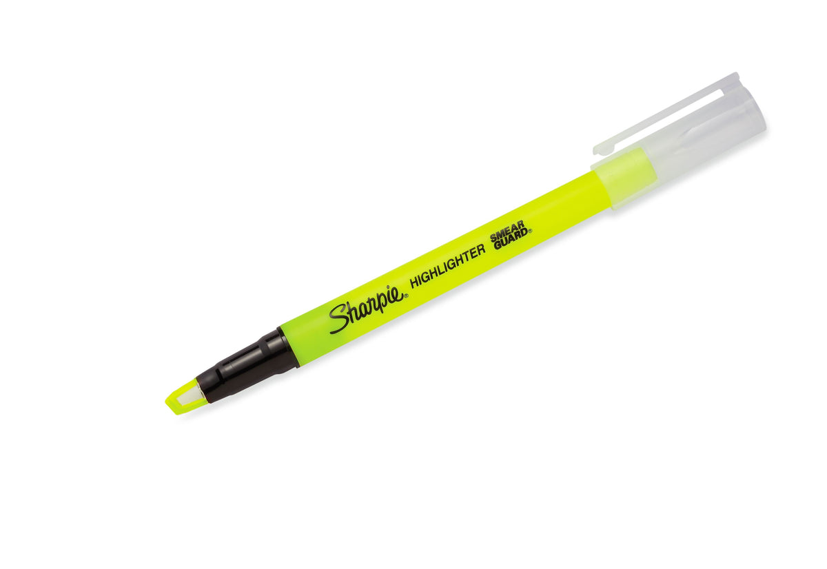 Sharpie Clear View Highlighter, Chisel Tip, Yellow, 3/Pack