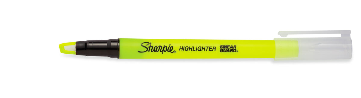 Sharpie Clear View Highlighter, Chisel Tip, Yellow, 3/Pack