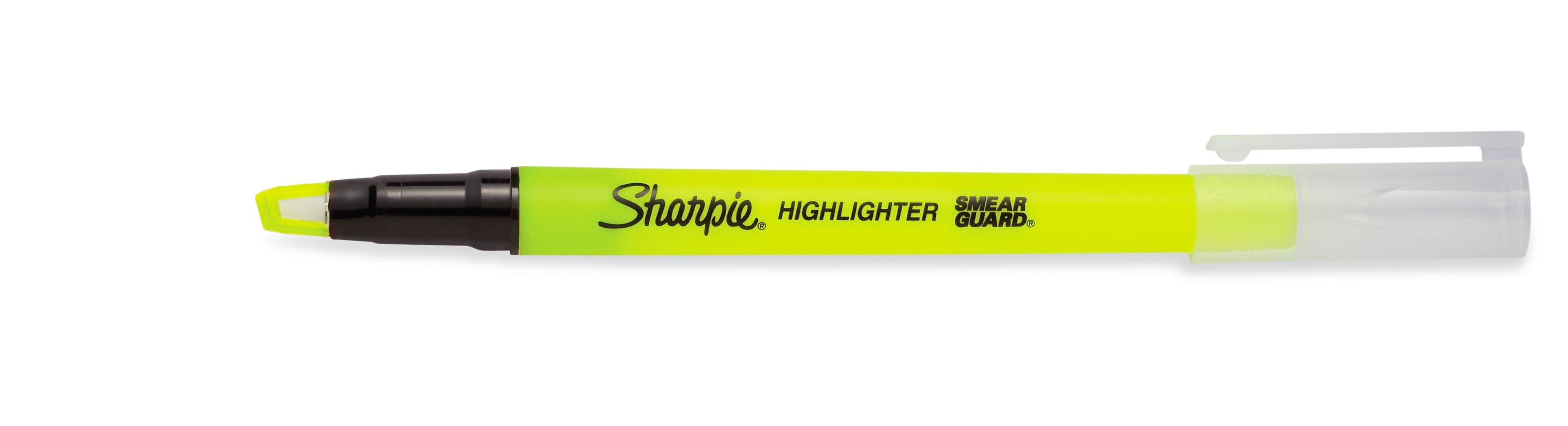 Sharpie Clear View Highlighter, Chisel Tip, Yellow, 3/Pack