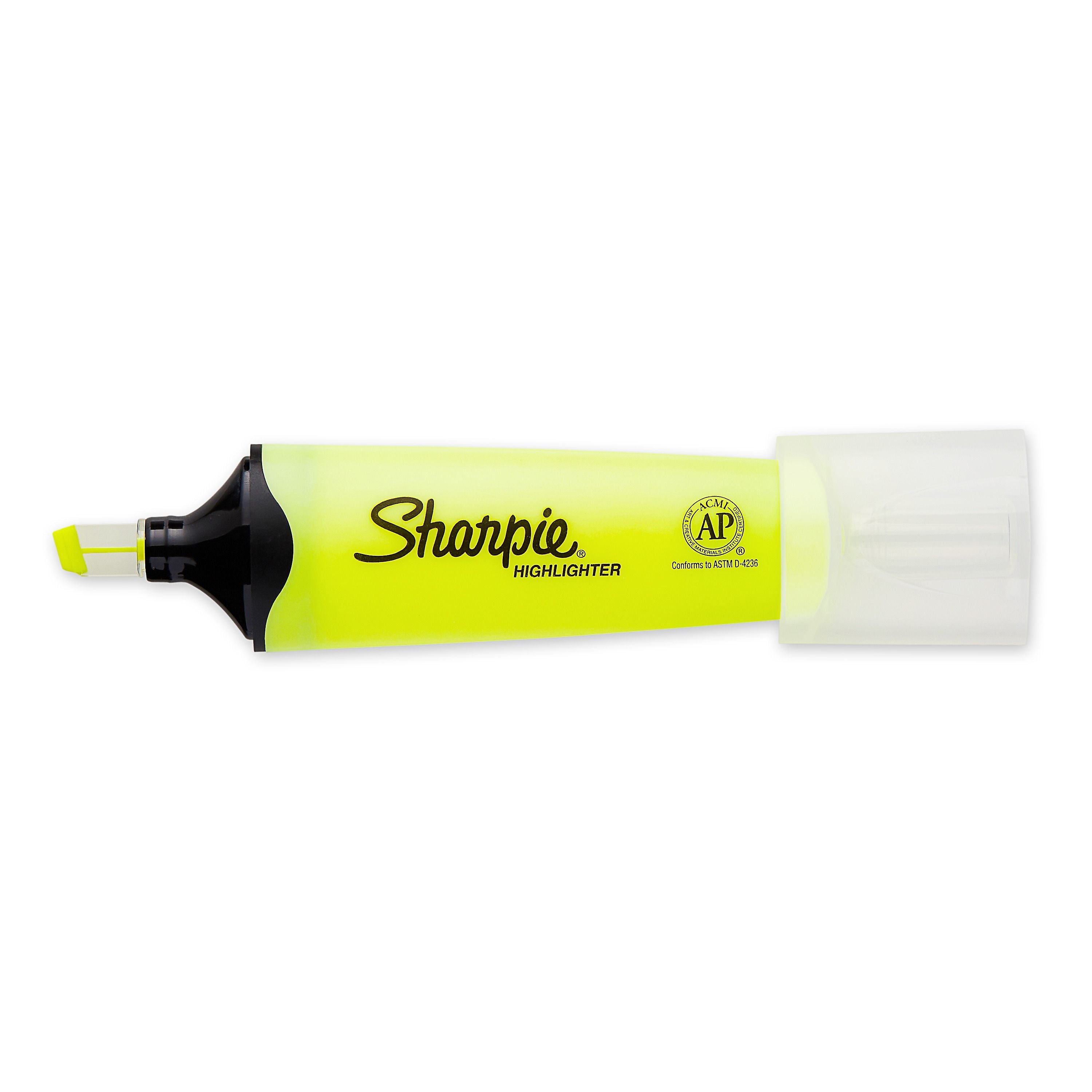 Sharpie Clear View Tank Highlighter, Chisel Tip, Yellow, 3/Pack