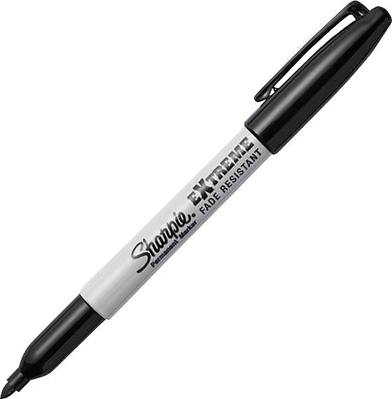 Sharpie Extreme Permanent Markers, Fine Tip, Black, 12/Pack