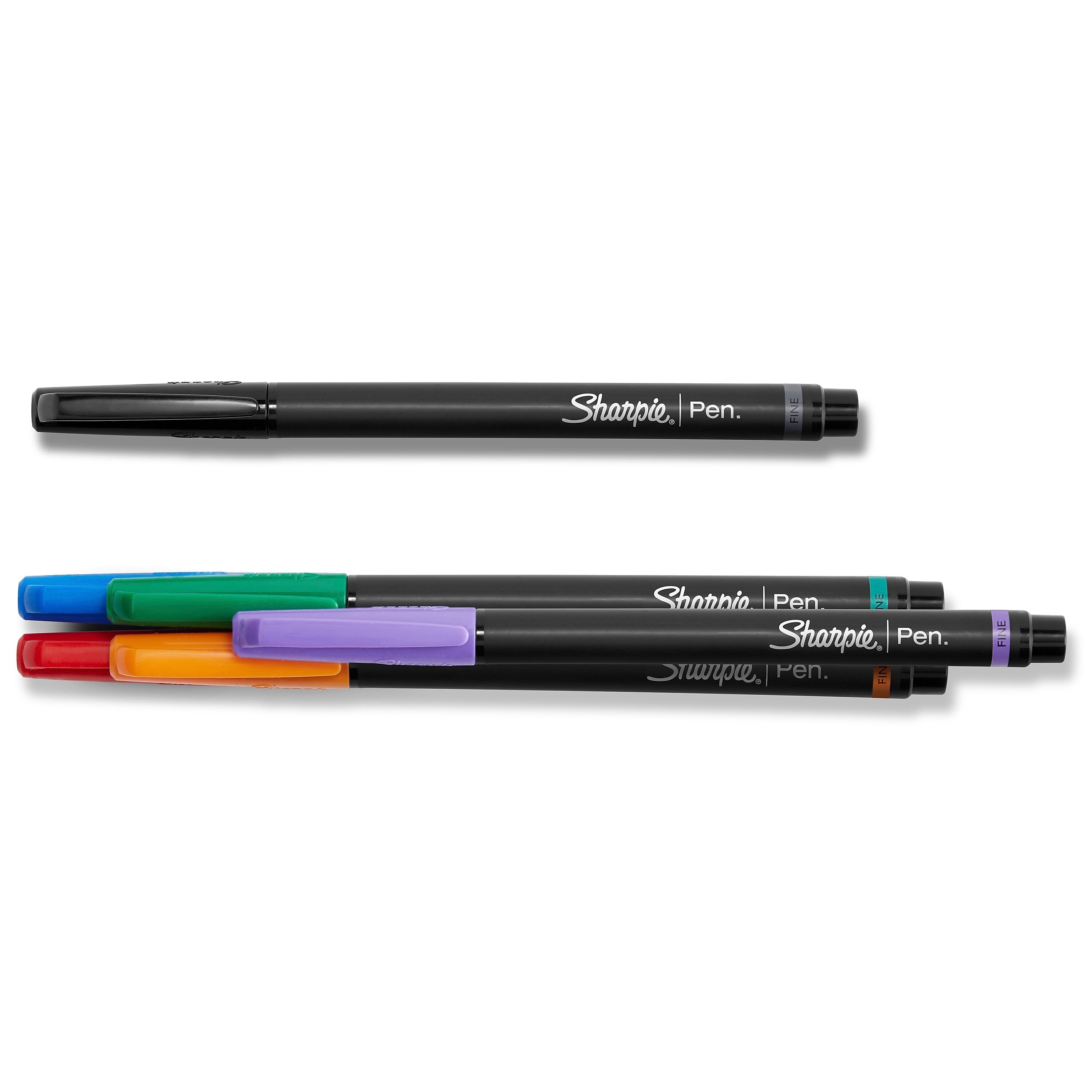 Sharpie Felt Pen, Fine Point, 0.4 mm, Assorted Ink, 6/Pack