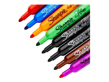 Sharpie Flip Chart Permanent Marker, Bullet Tip, Assorted, 8/Pack