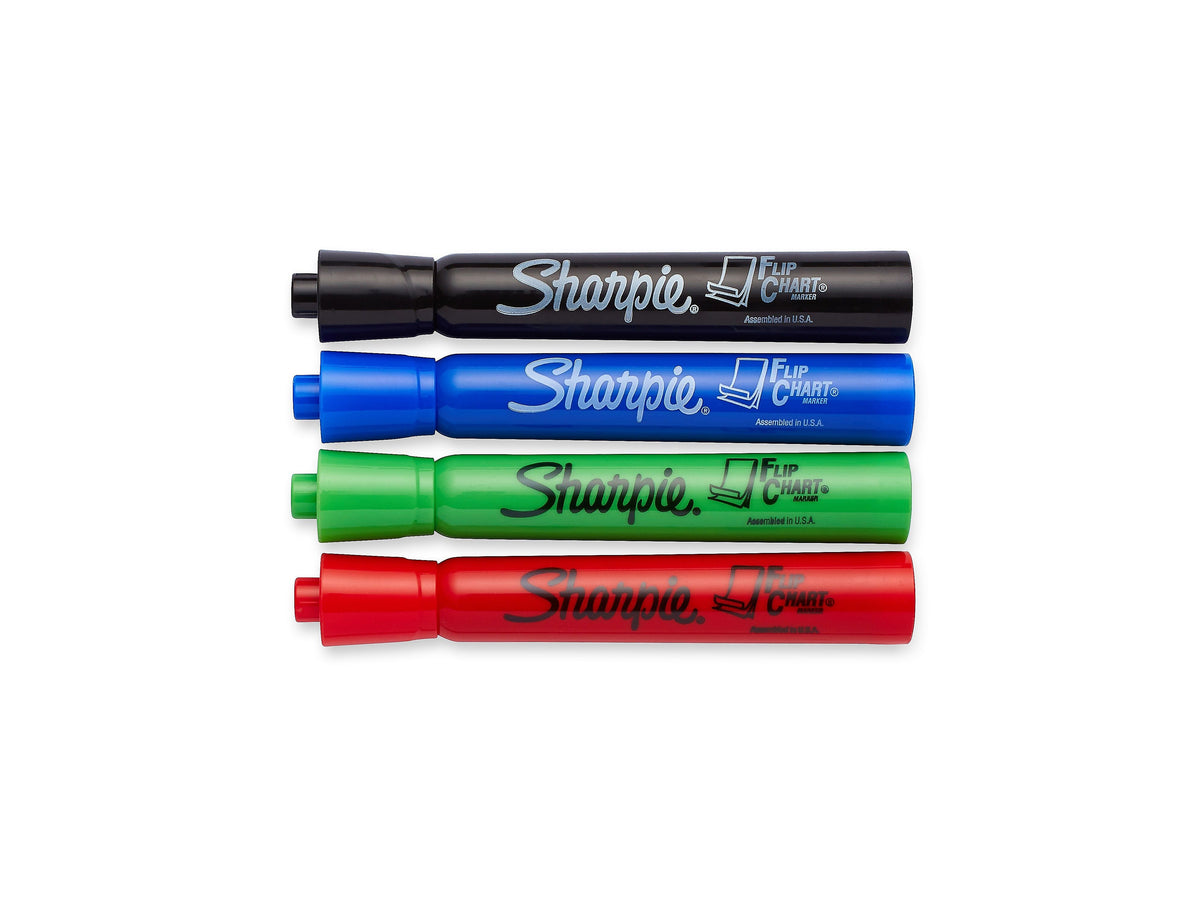 Sharpie Flip Chart Water Based Marker, Bullet Tip, Assorted, 4/Pack