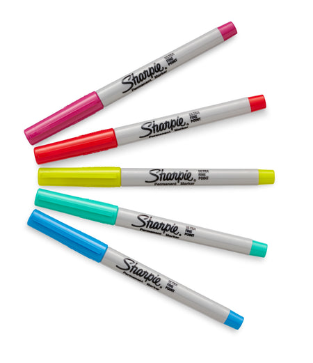 Sharpie Glam Pop Permanent Markers, Ultra Fine Tip, Assorted, 24/Pack