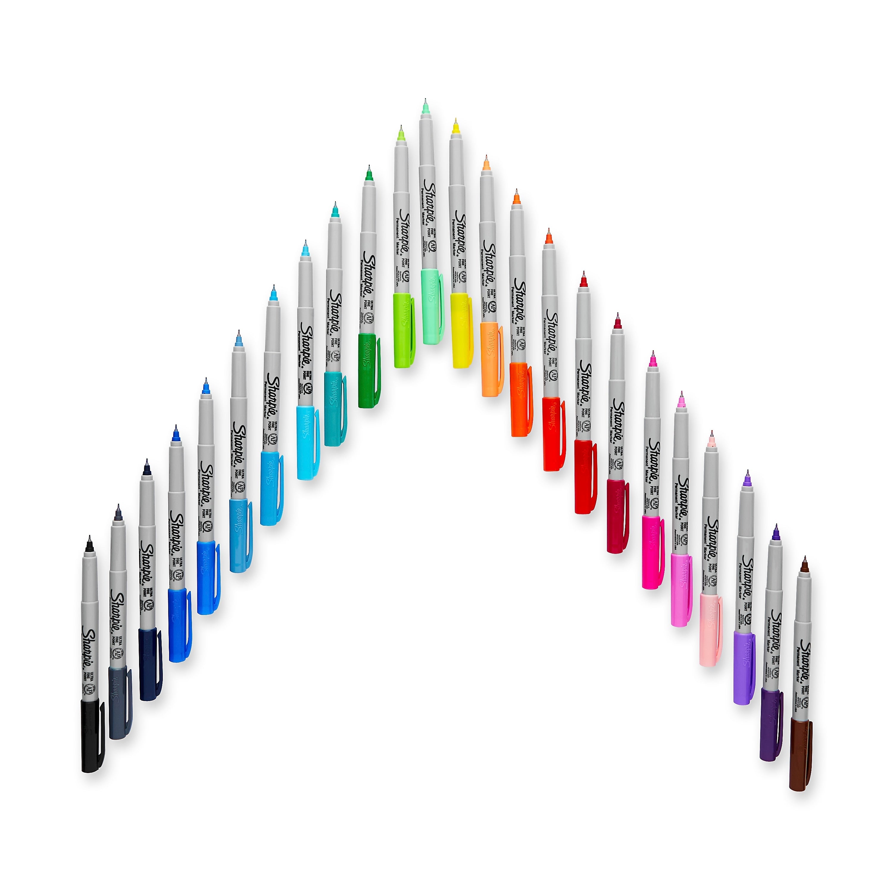 Sharpie Glam Pop Permanent Markers, Ultra Fine Tip, Assorted, 24/Pack