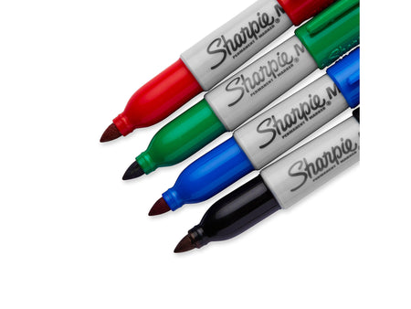 Sharpie Mini Permanent Markers, Fine Tip, Assorted, 4/Pack